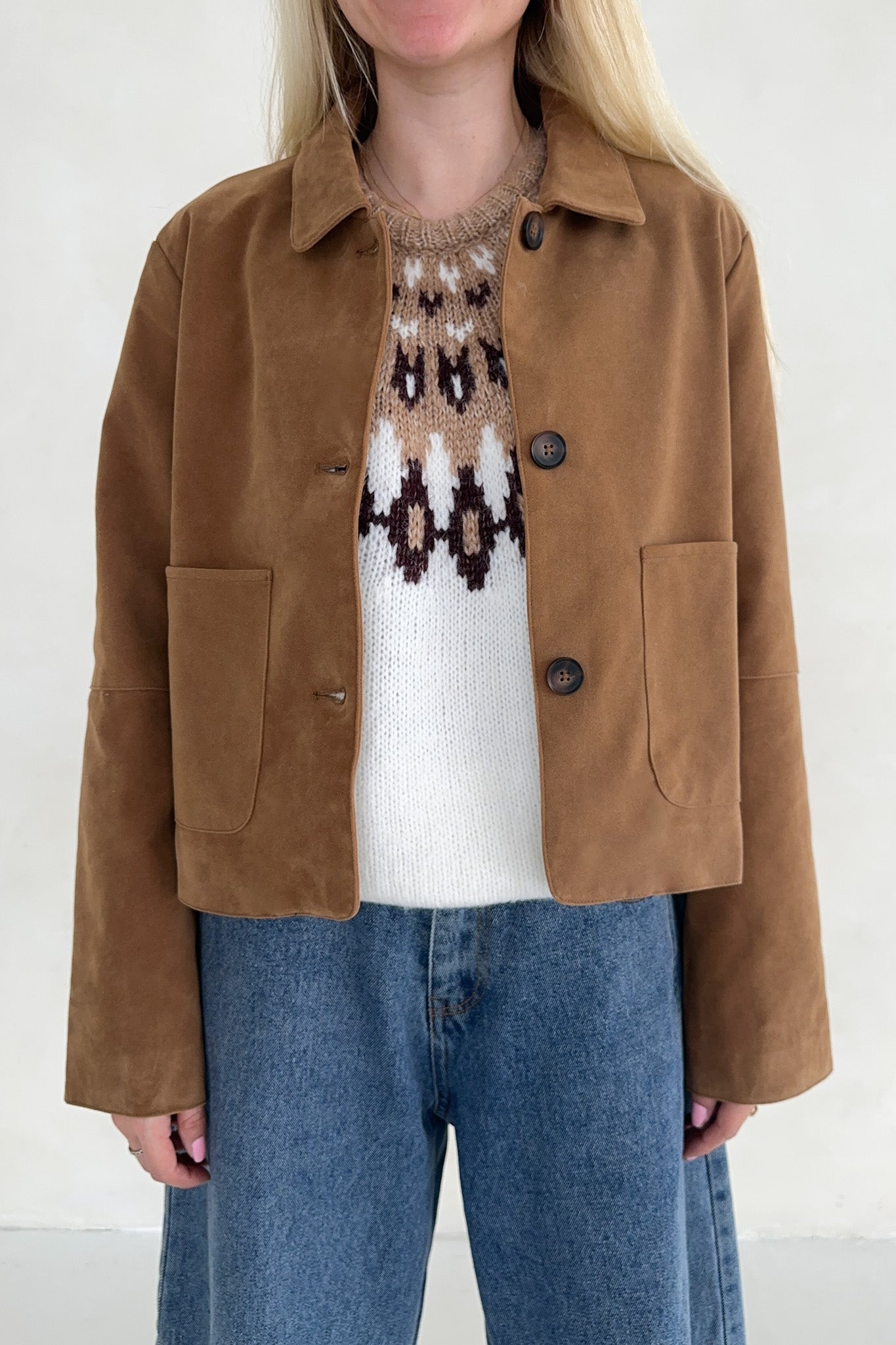 Rory Vegan Suede Jacket - Neutral Ground