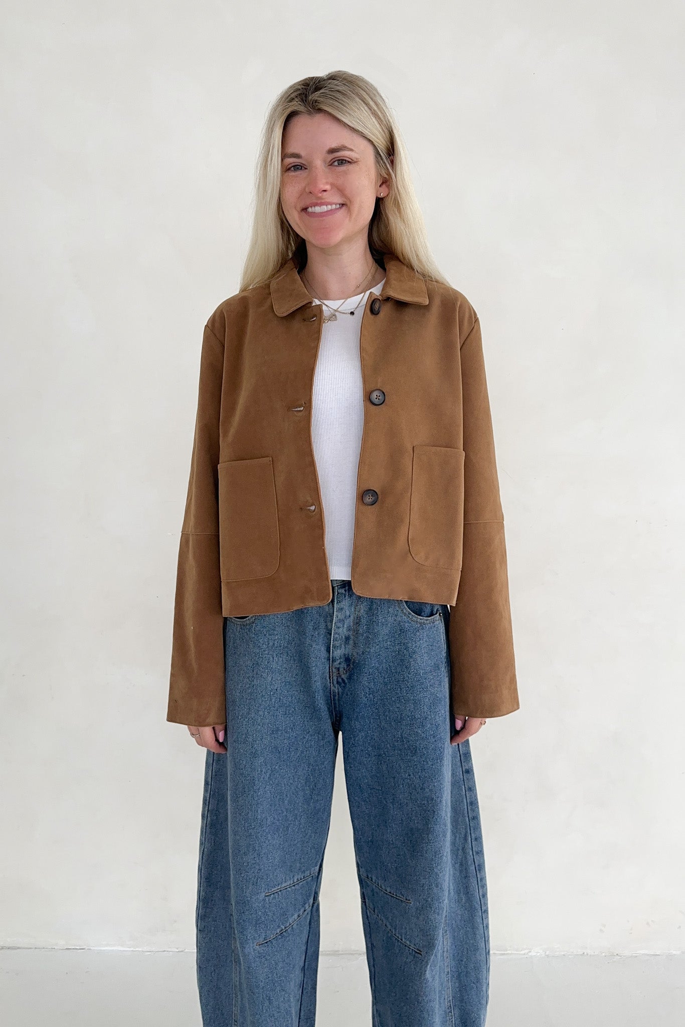 Rory Vegan Suede Jacket - Neutral Ground