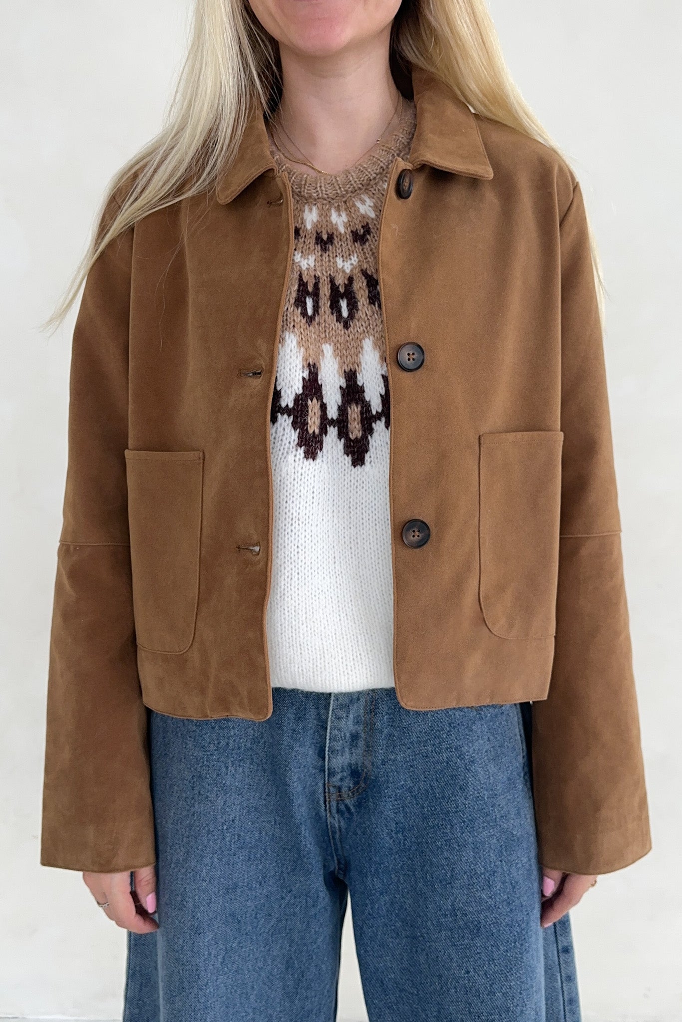 Rory Vegan Suede Jacket - Neutral Ground