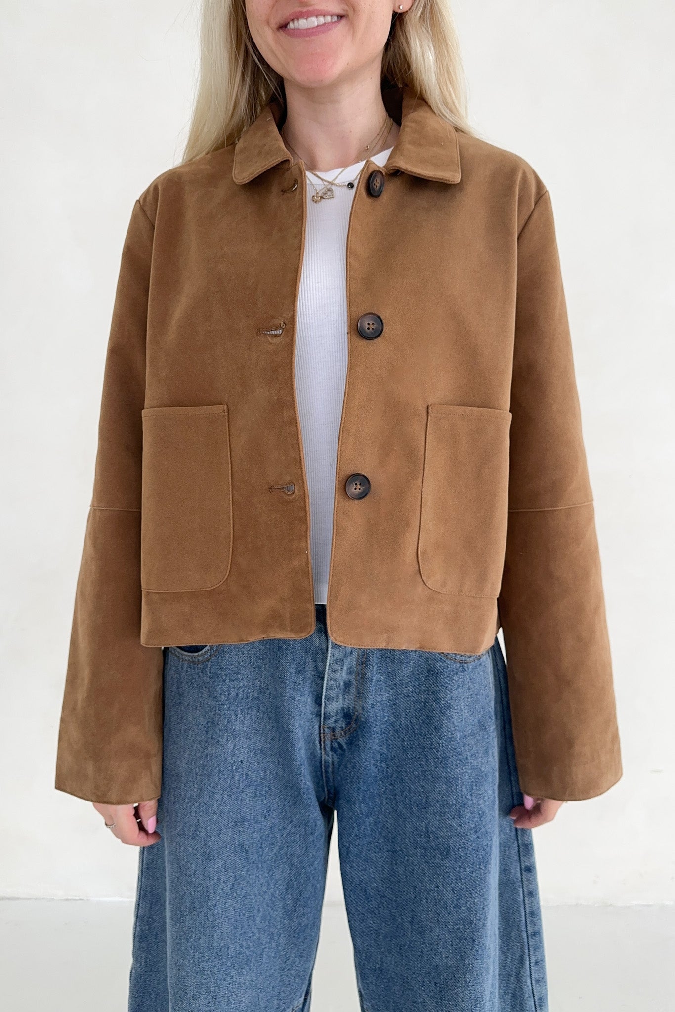 Rory Vegan Suede Jacket - Neutral Ground