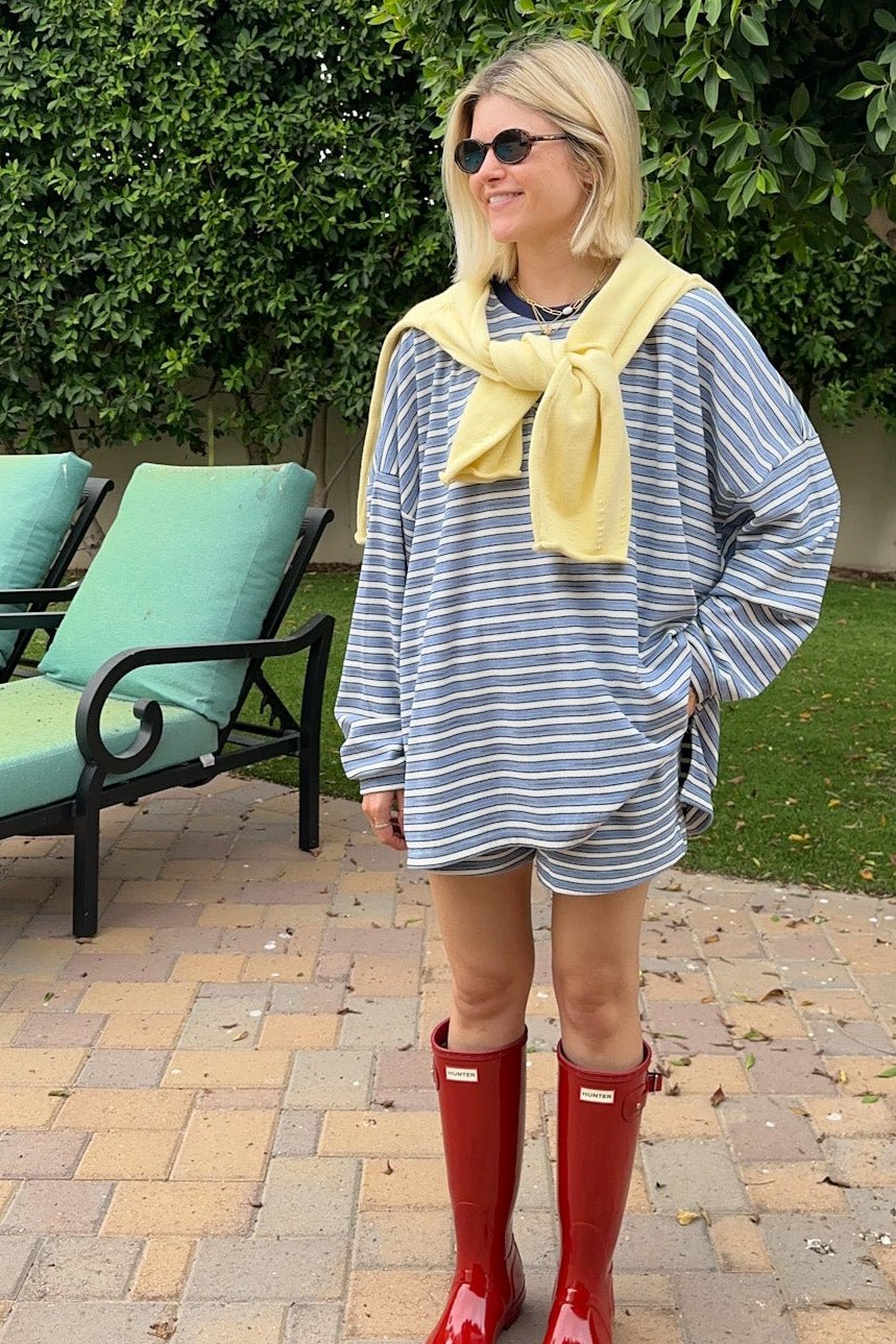 Roxanne Ultra Soft Striped Shorts - Neutral Ground