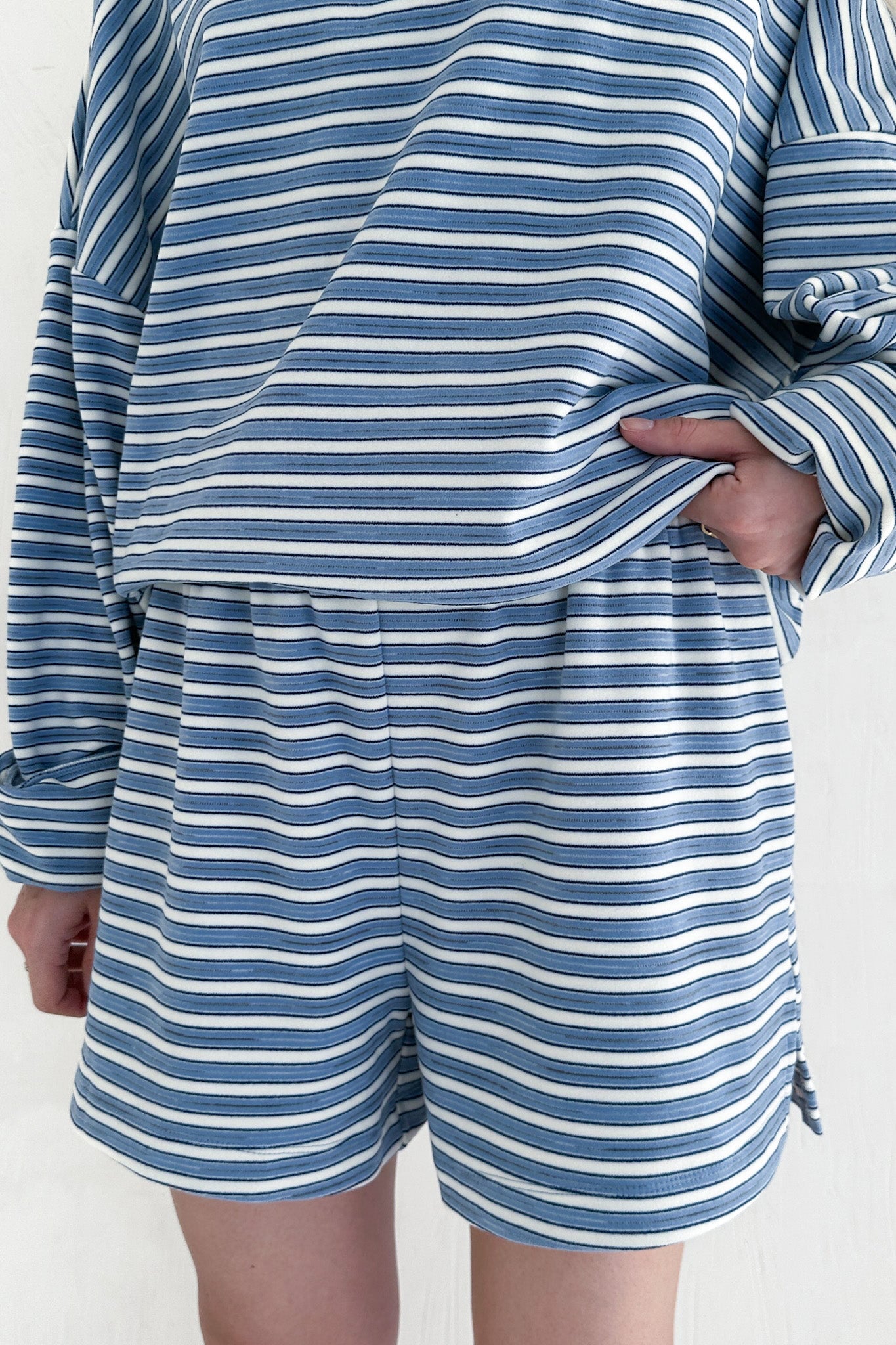 Roxanne Ultra Soft Striped Shorts - Neutral Ground