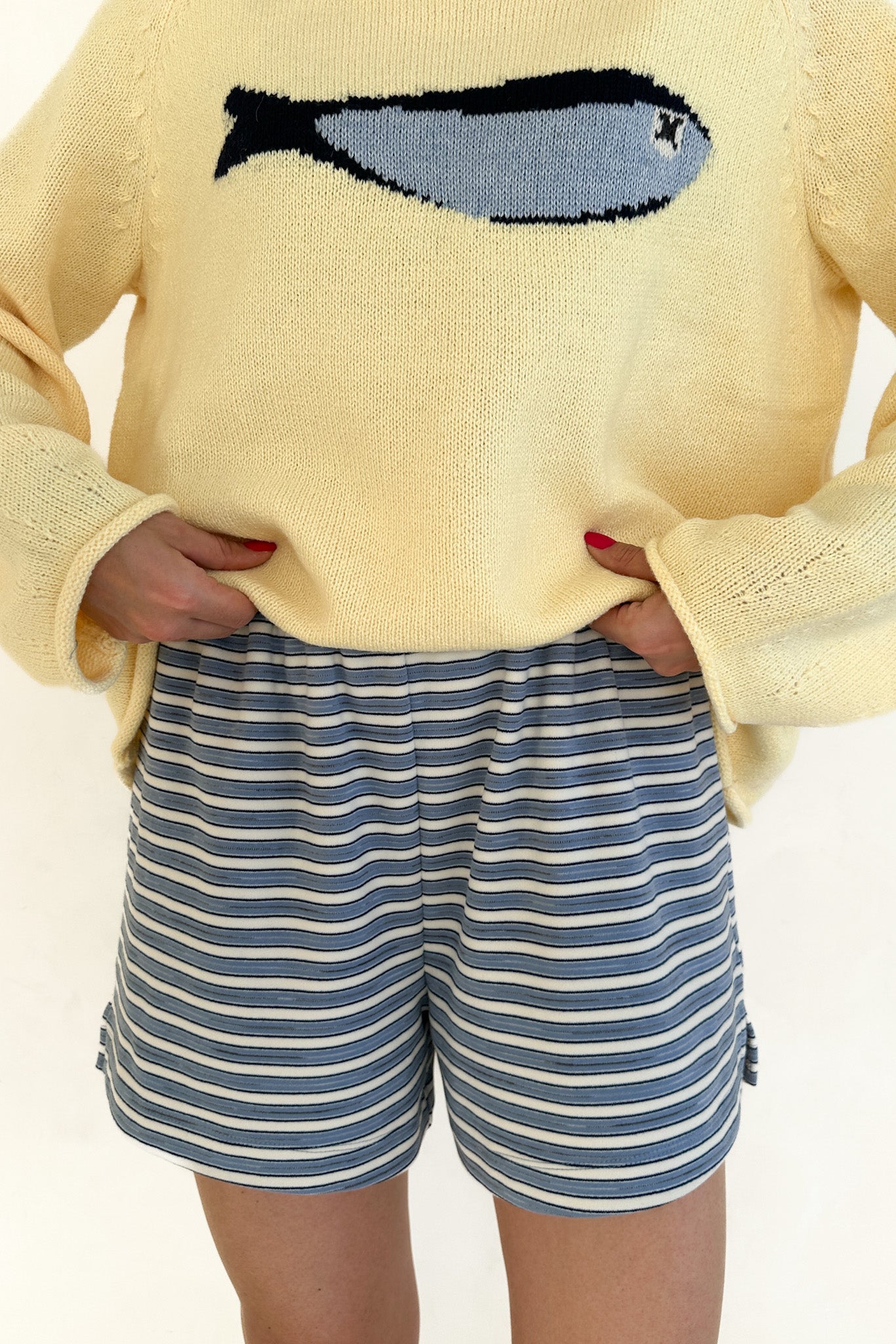 Roxanne Ultra Soft Striped Shorts - Neutral Ground