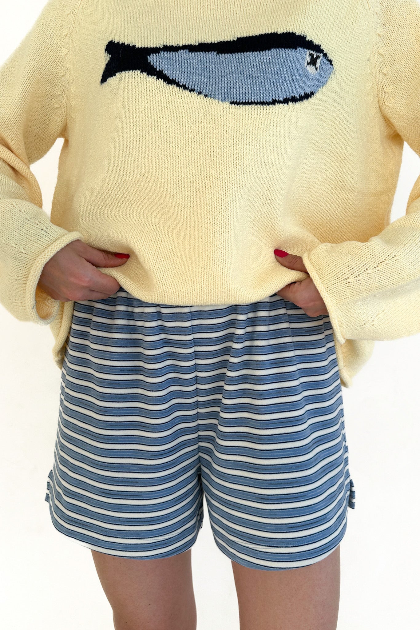 Roxanne Ultra Soft Striped Shorts - Neutral Ground
