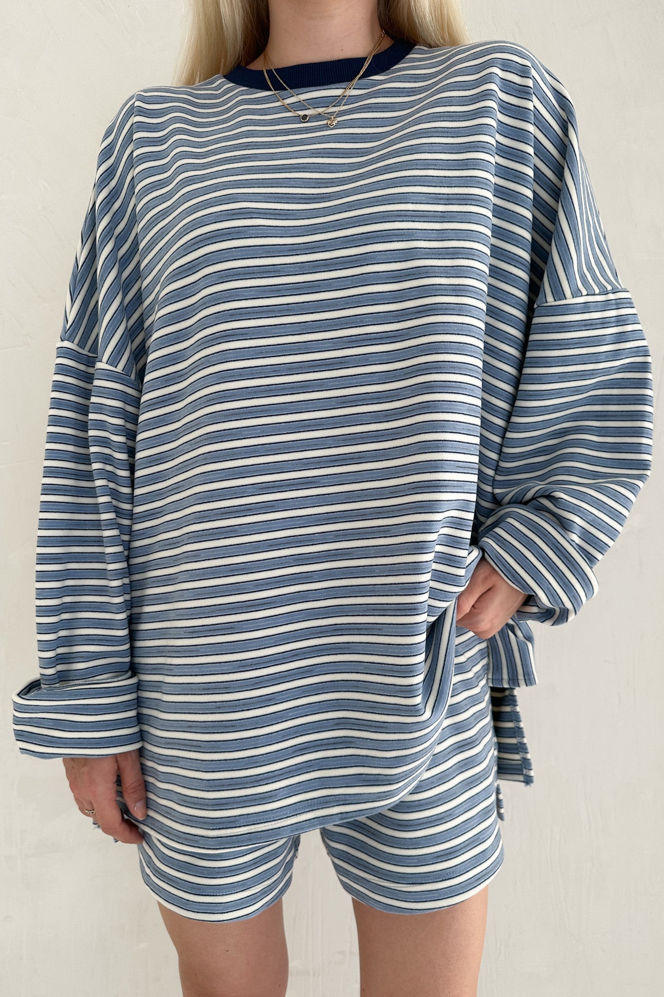 Roxanne Ultra Soft Striped Top - Neutral Ground
