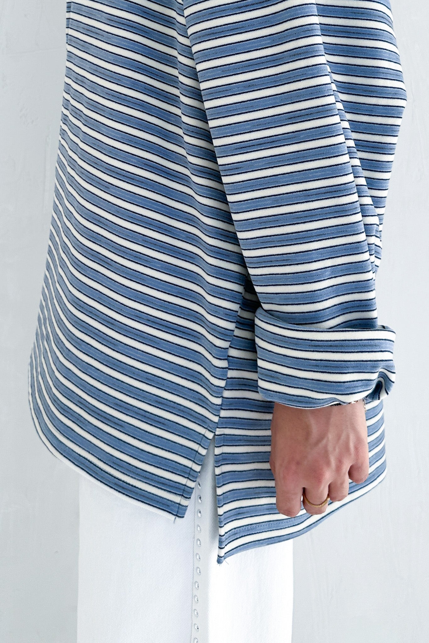 Roxanne Ultra Soft Striped Top - Neutral Ground