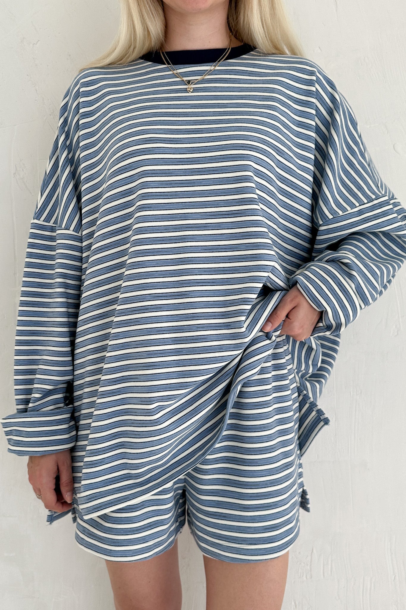 Roxanne Ultra Soft Striped Top - Neutral Ground