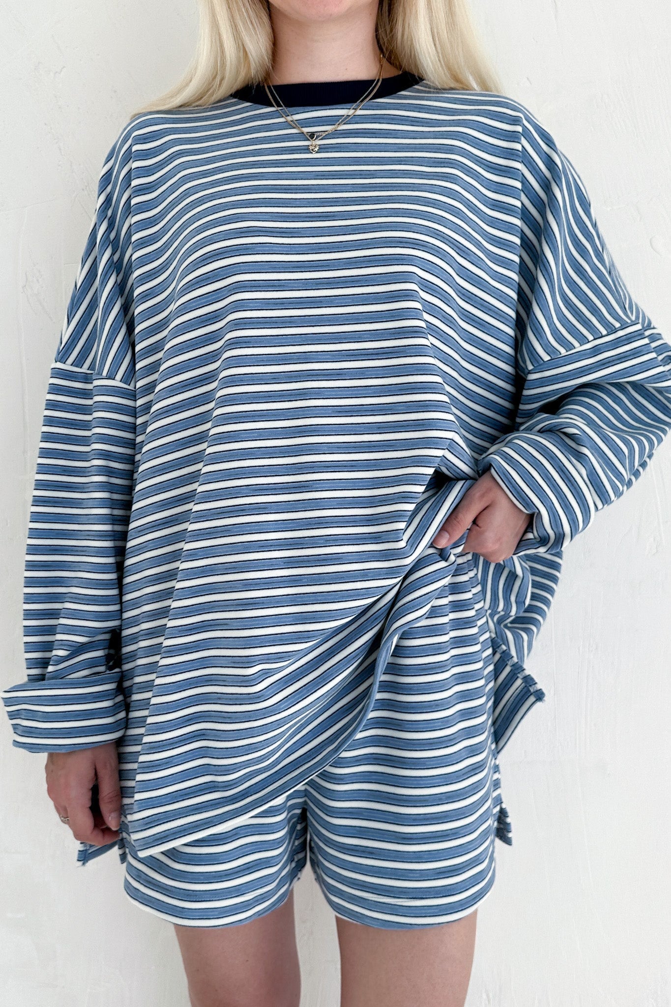 Roxanne Ultra Soft Striped Top - Neutral Ground
