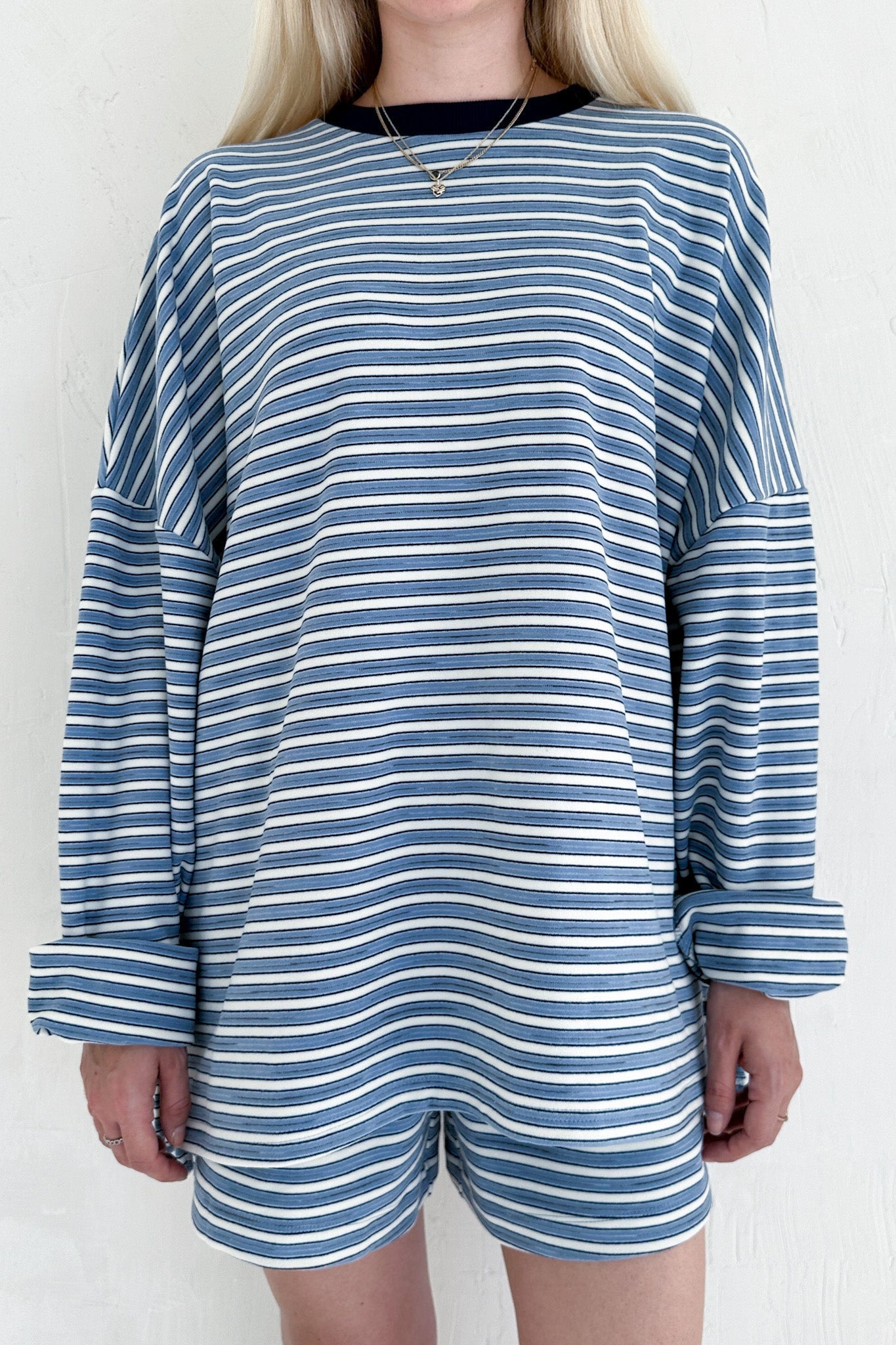 Roxanne Ultra Soft Striped Top - Neutral Ground