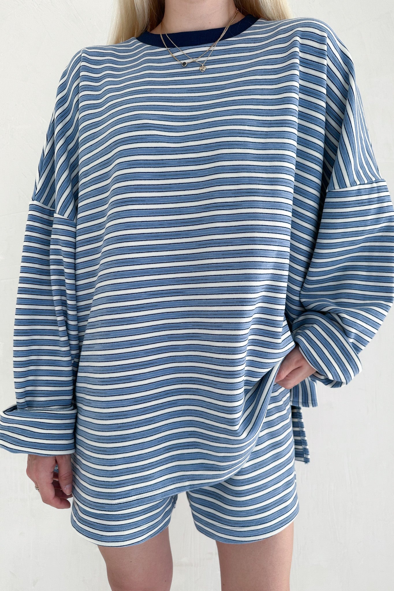 Roxanne Ultra Soft Striped Top - Neutral Ground