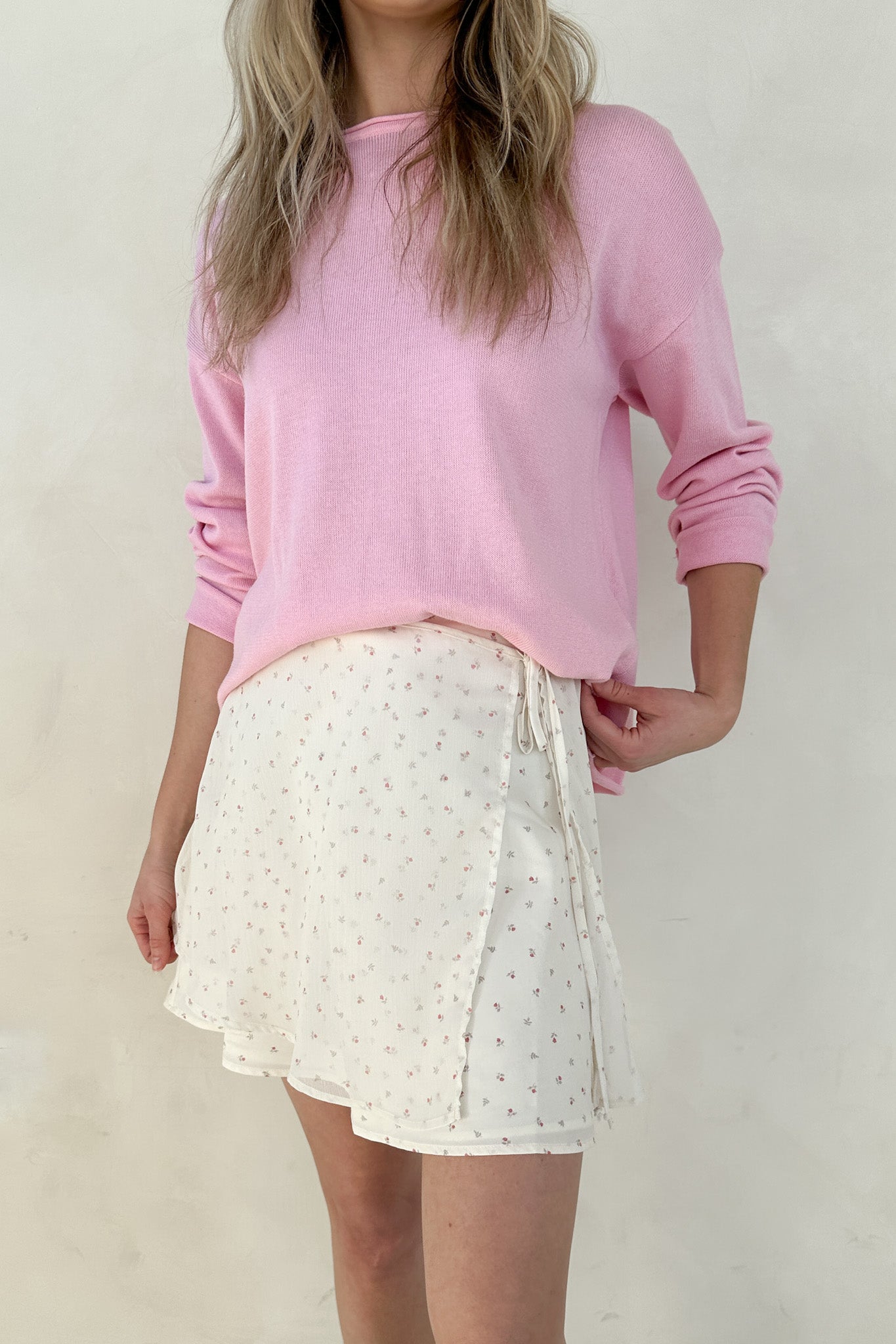 Sabrina Wrap Tie Mini Skirt - Neutral Ground