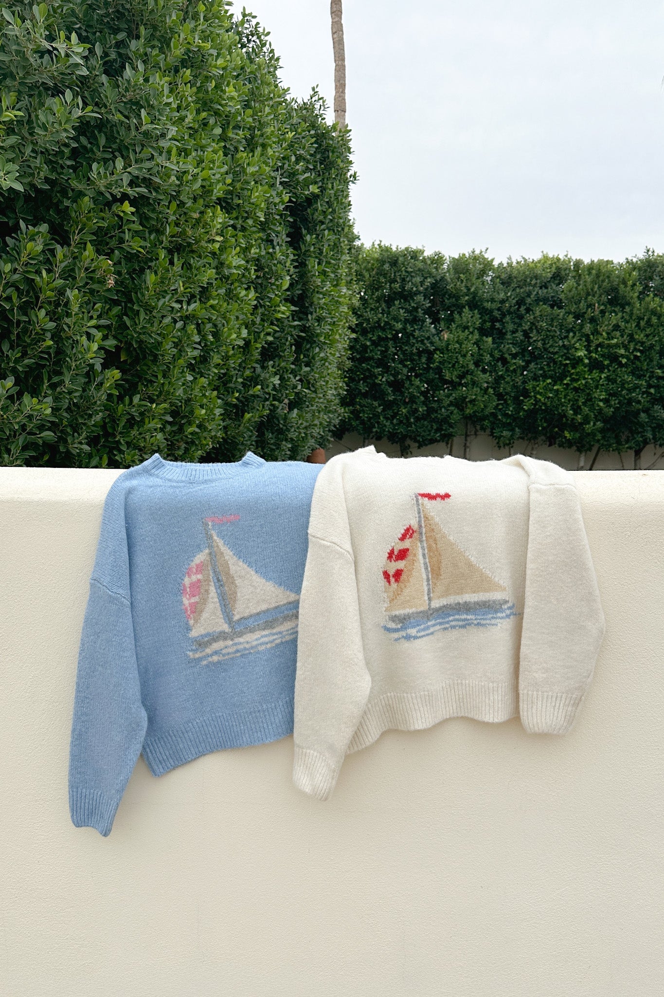 Sail Away Sailboat Knit Sweater in Off White - Neutral Ground