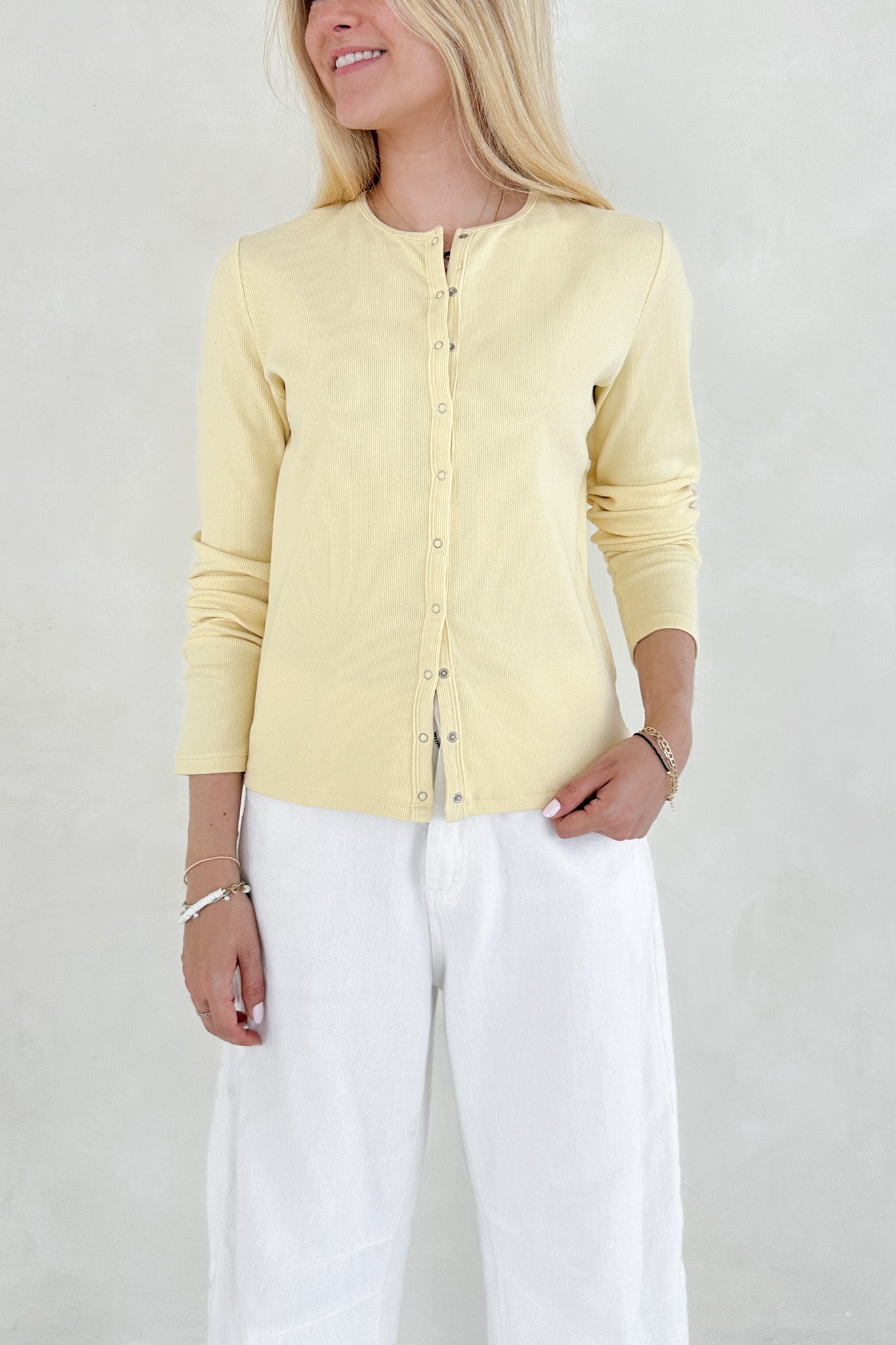 Sara Butter Yellow Cardigan - Neutral Ground