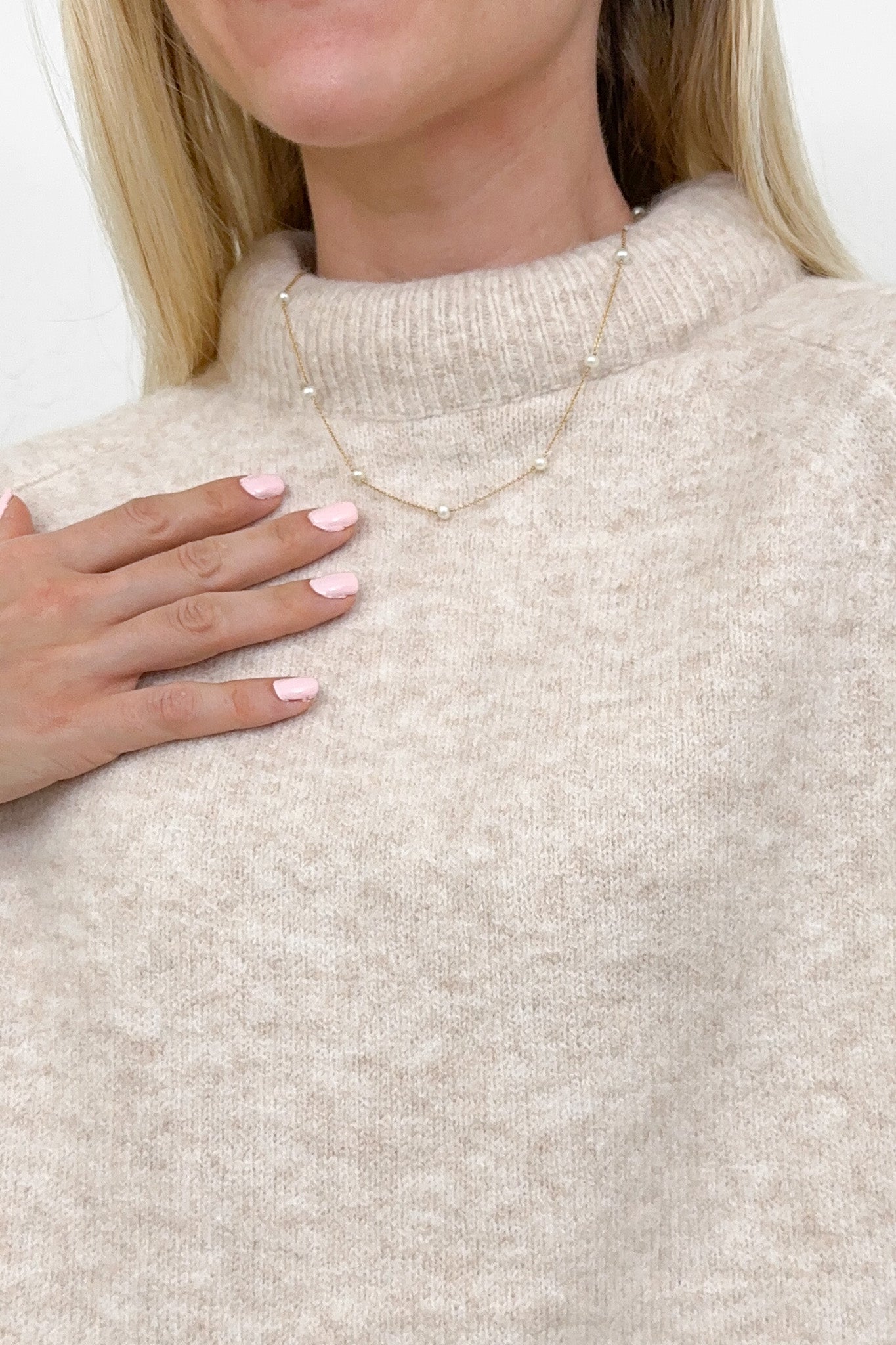 Scarlett Padded Neckline Sweater - Neutral Ground