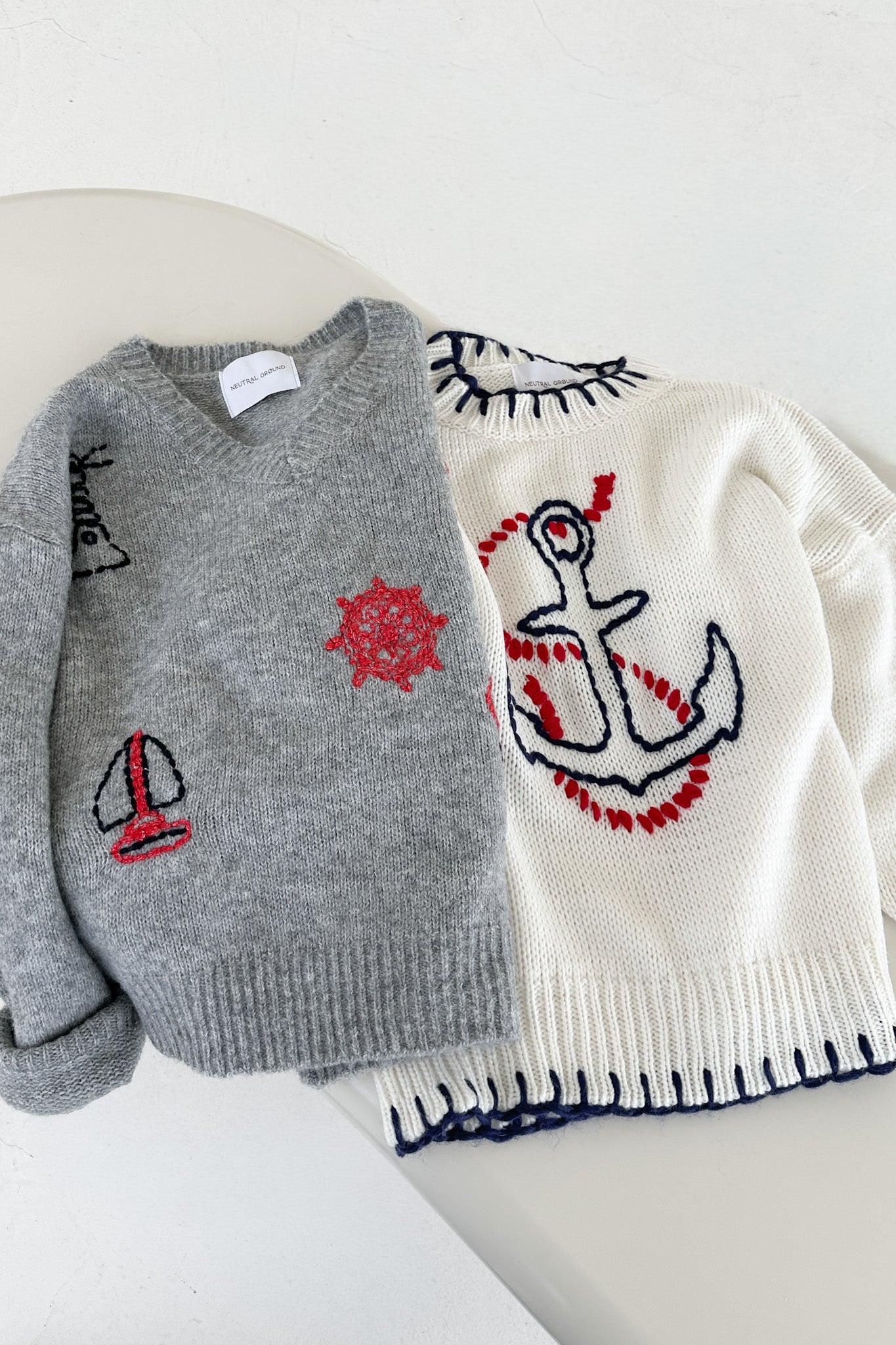 Sea You Soon Lightweight Stitched V - Neck Sweater - Neutral Ground