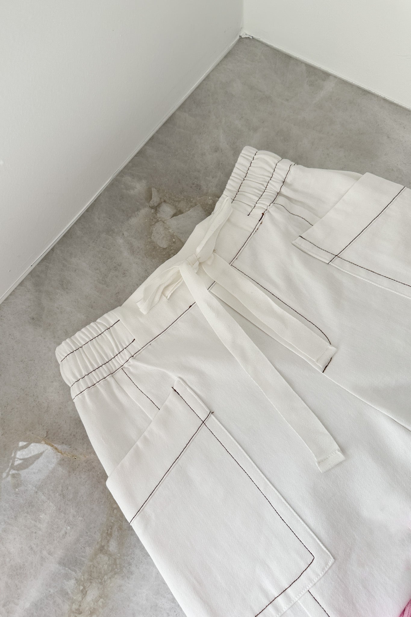 Shore Thing Drawstring Cotton Pants - Neutral Ground