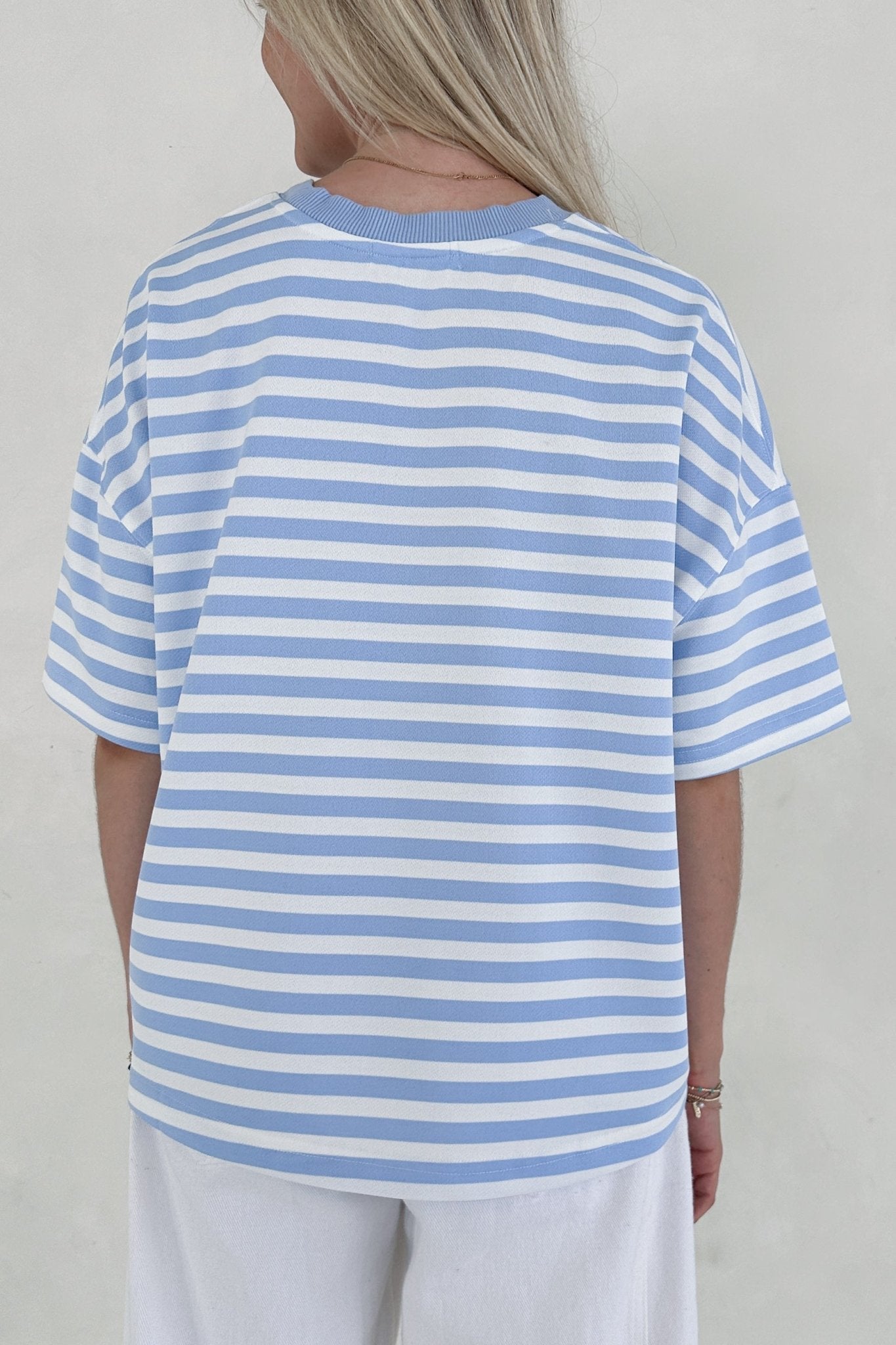 Skylar Blue and White Striped Tee - Neutral Ground