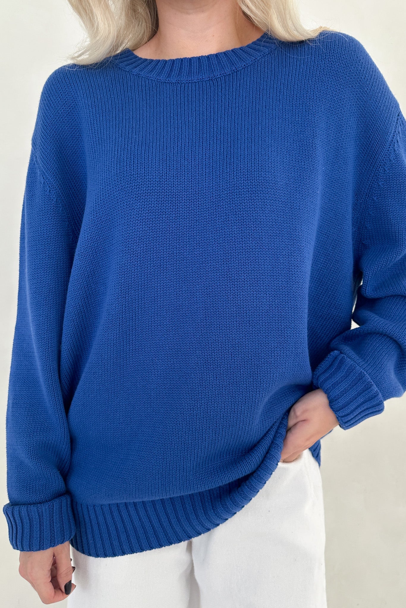 Something Blue Crew Neck Sweater - Neutral Ground