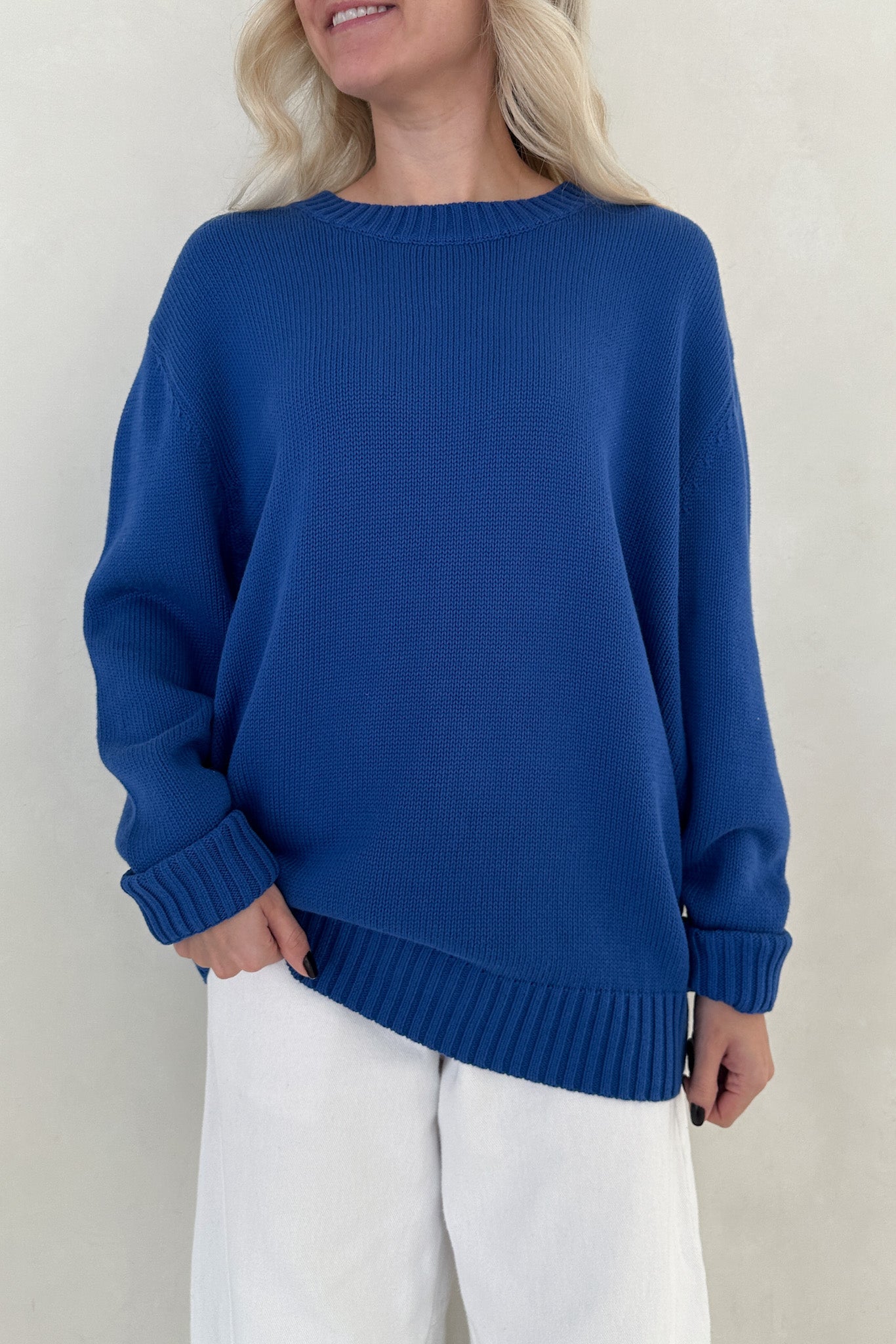 Something Blue Crew Neck Sweater - Neutral Ground