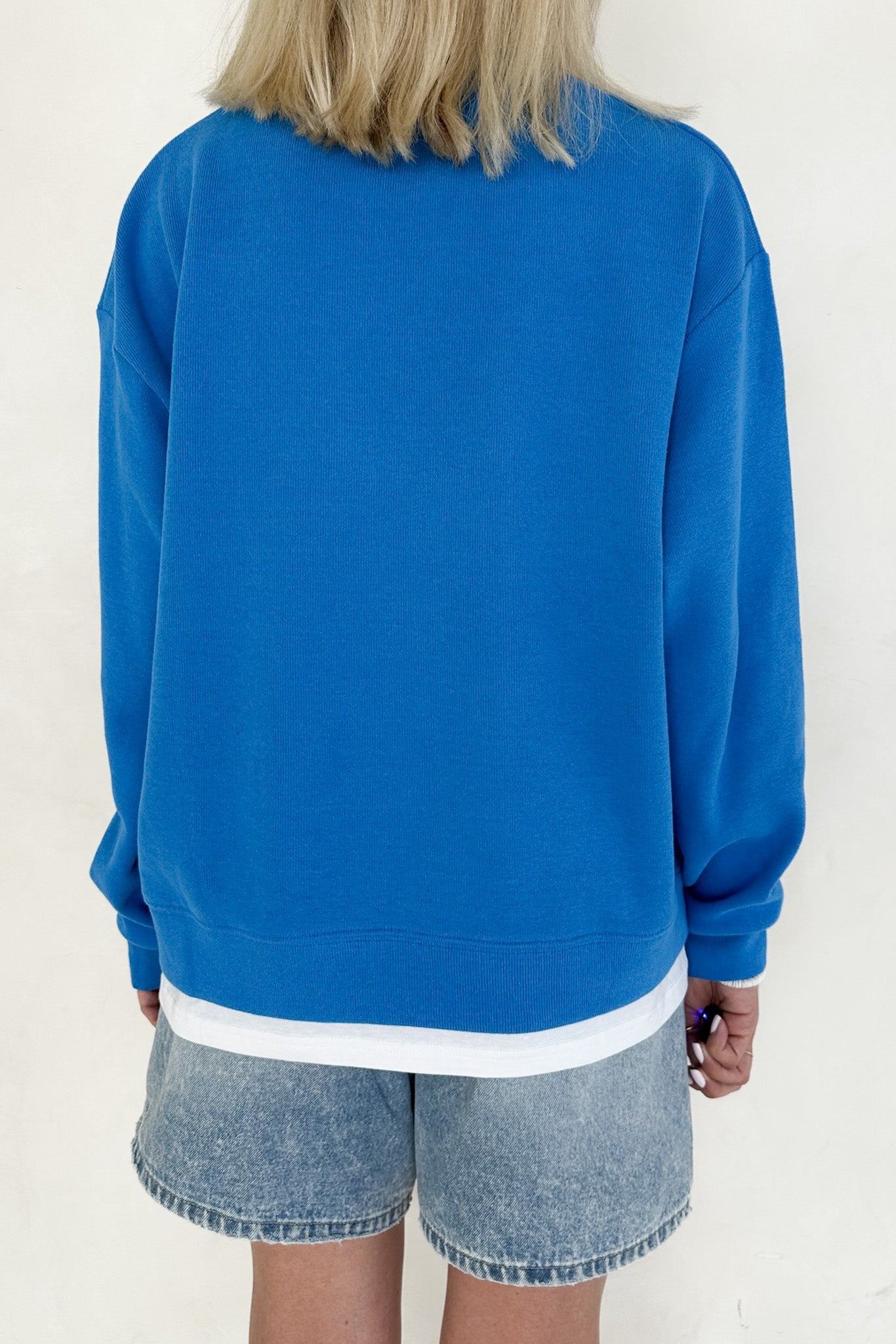 Sophie Crew Twofer Pullover in Blue - Neutral Ground