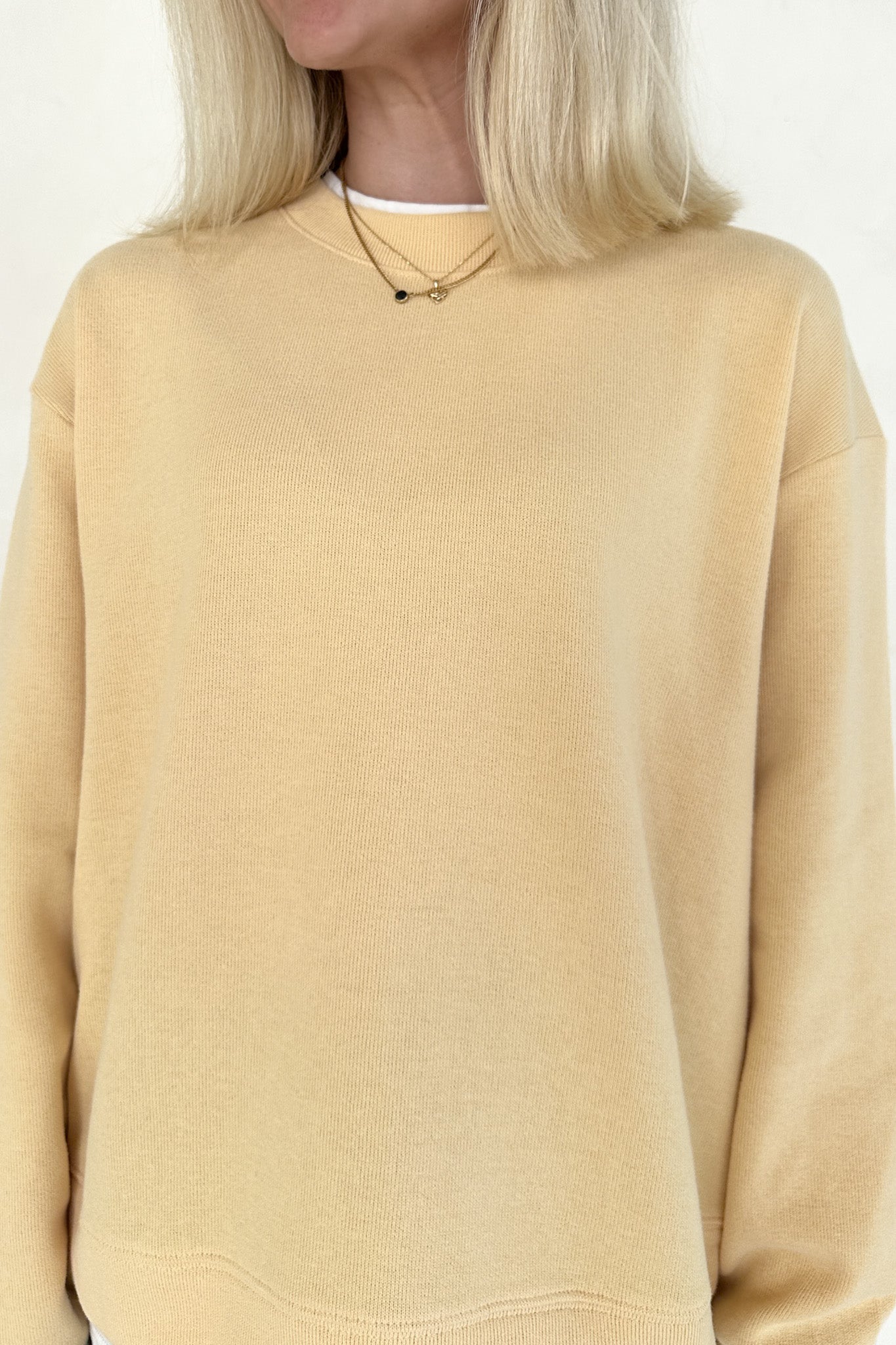 Sophie Crew Twofer Pullover in Butter - Neutral Ground