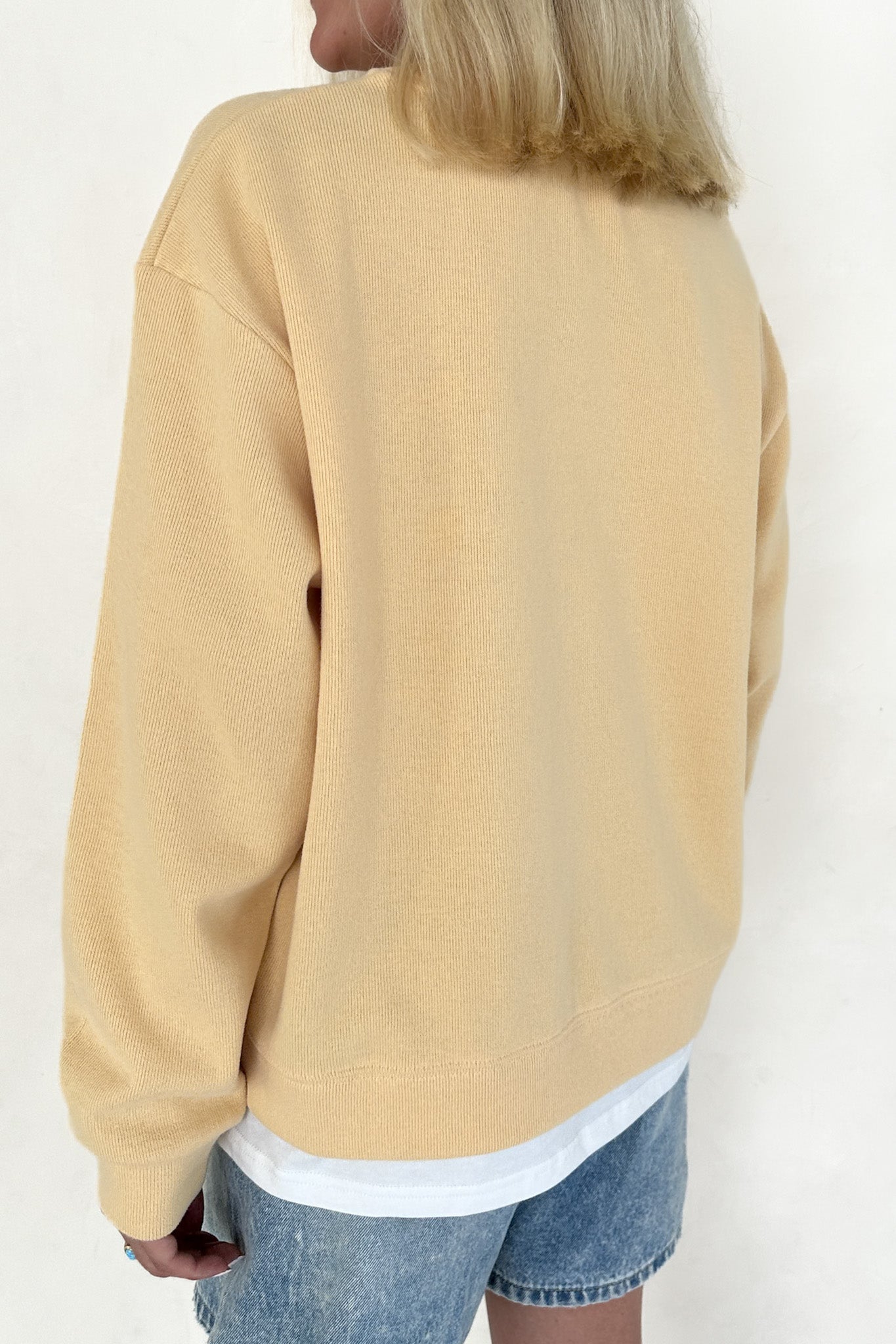 Sophie Crew Twofer Pullover in Butter - Neutral Ground