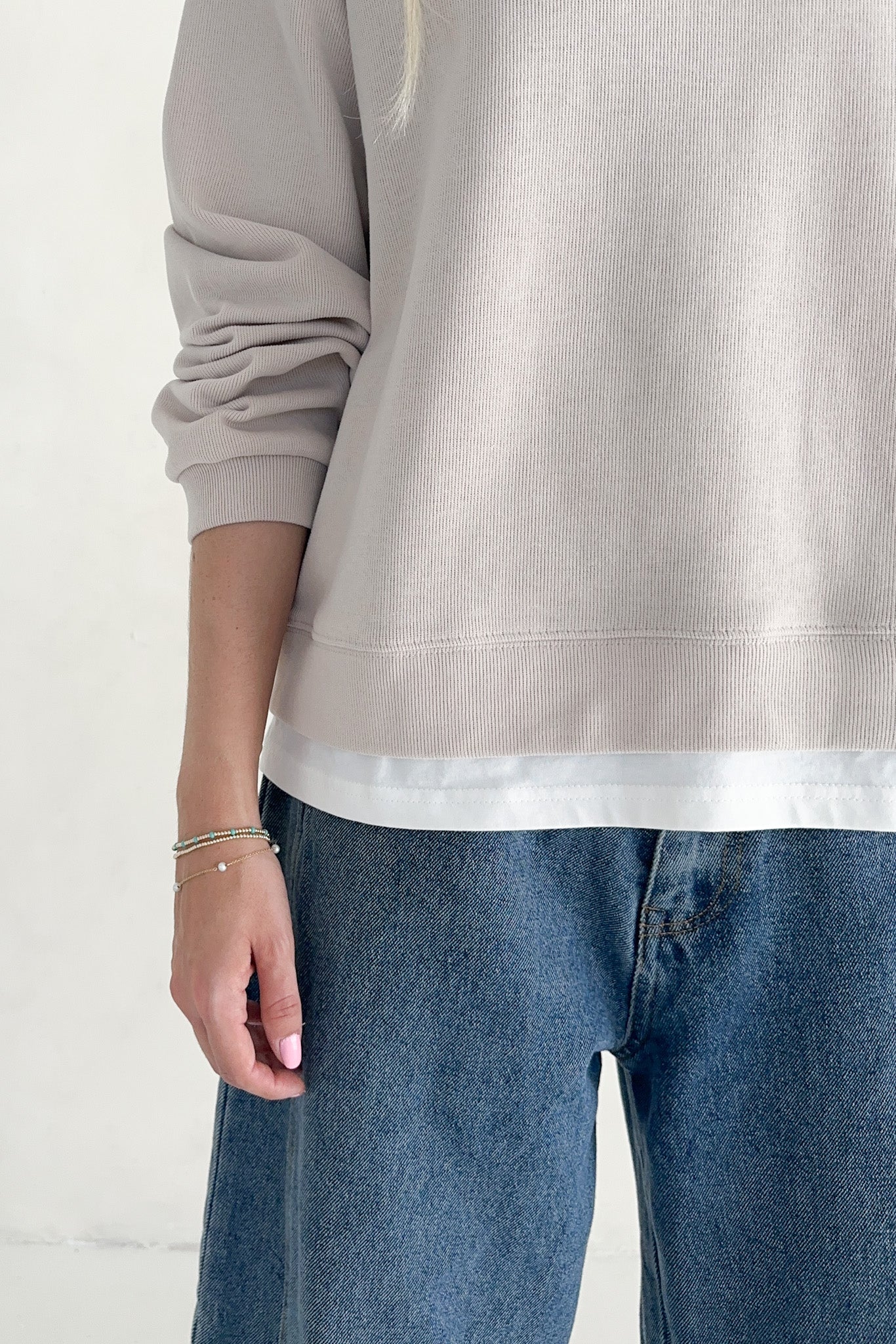 Sophie Crew Twofer Pullover in Clay - Neutral Ground