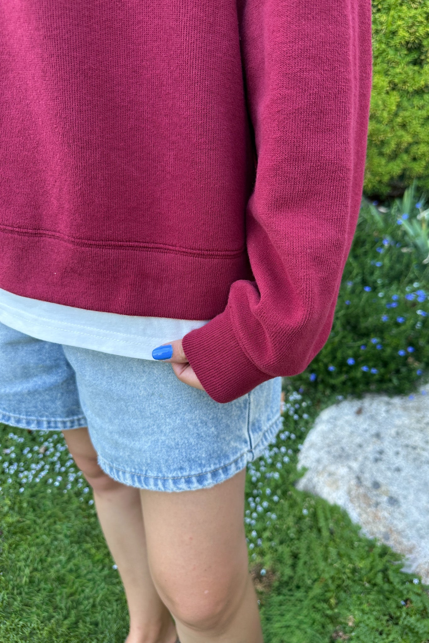 Sophie Crew Twofer Pullover in Maroon - Neutral Ground