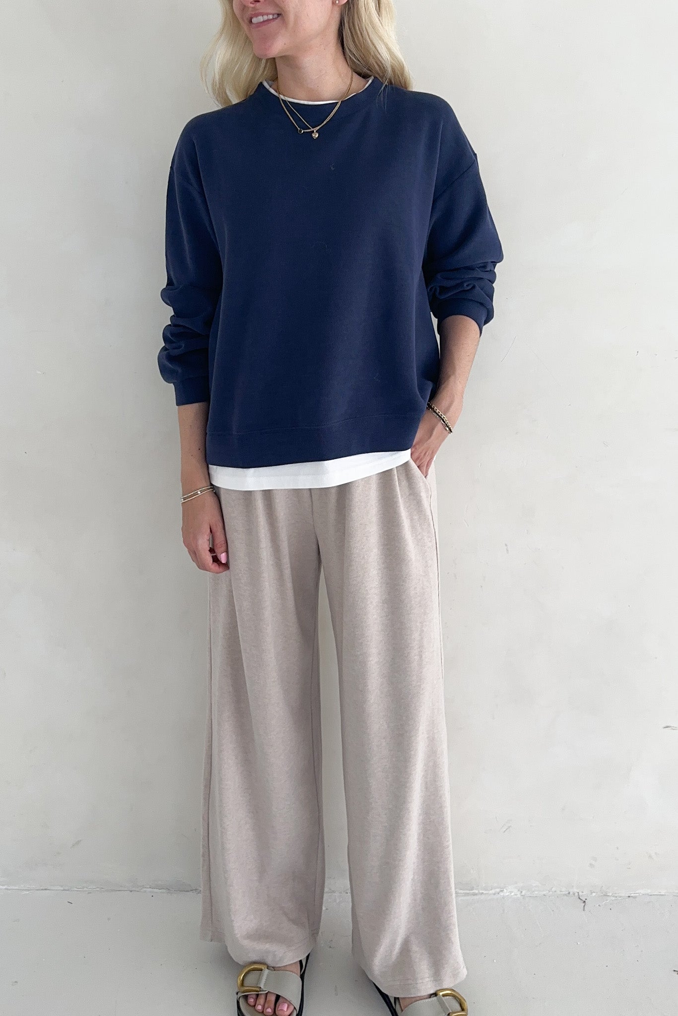 Sophie Crew Twofer Pullover in Navy - Neutral Ground