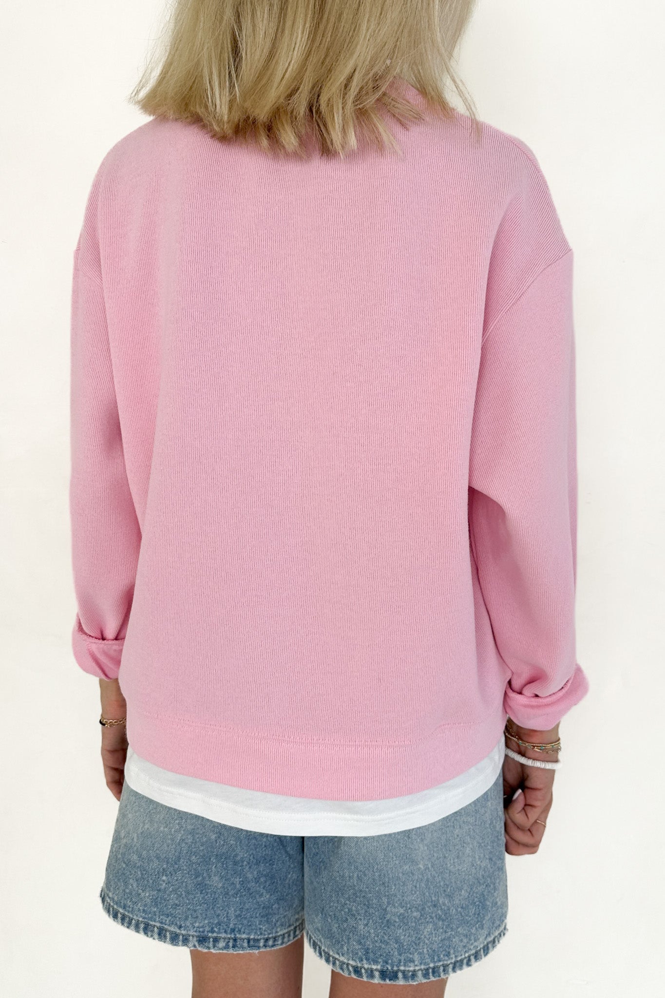 Sophie Crew Twofer Pullover in Pink - Neutral Ground