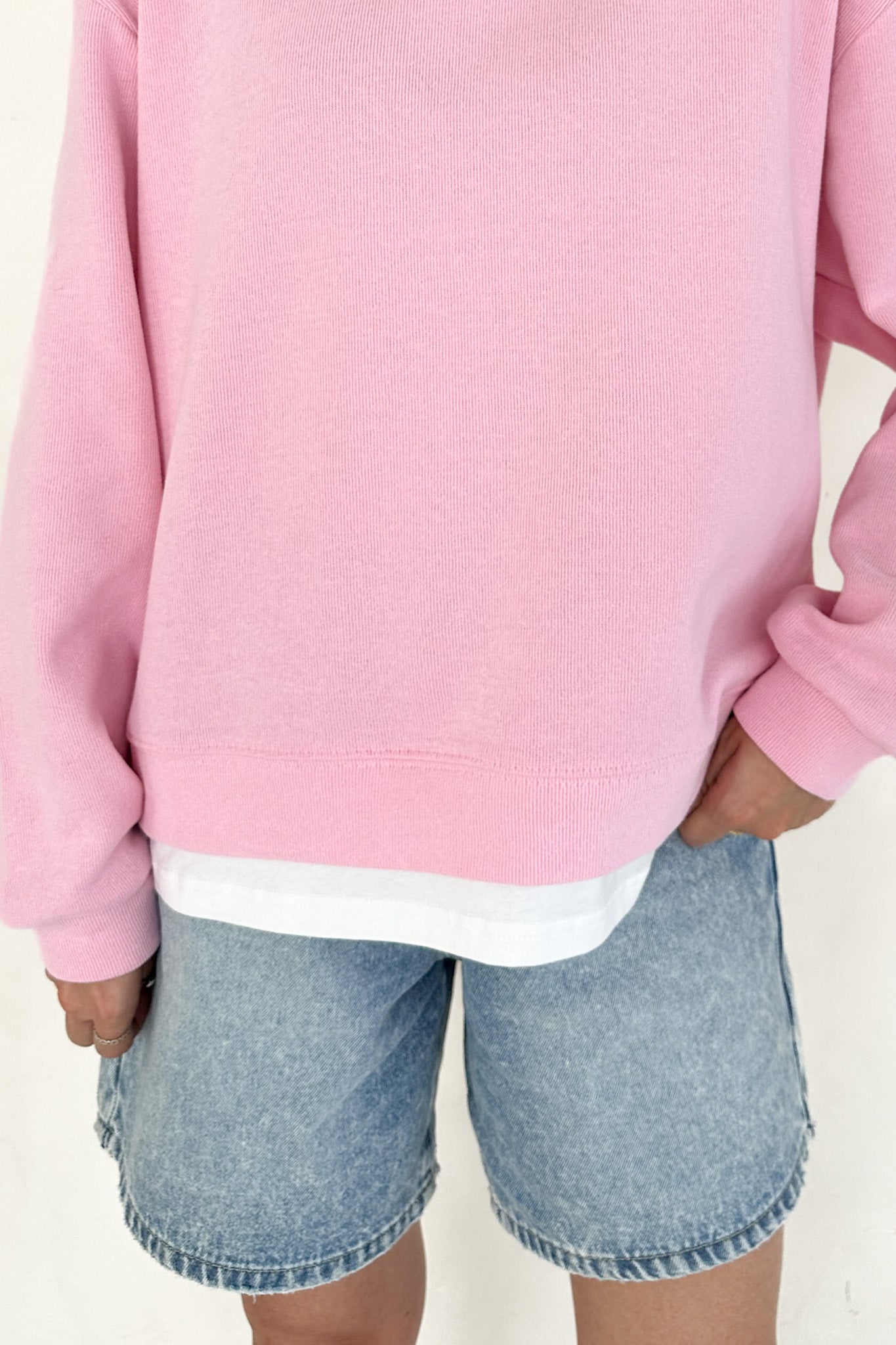 Sophie Crew Twofer Pullover in Pink - Neutral Ground