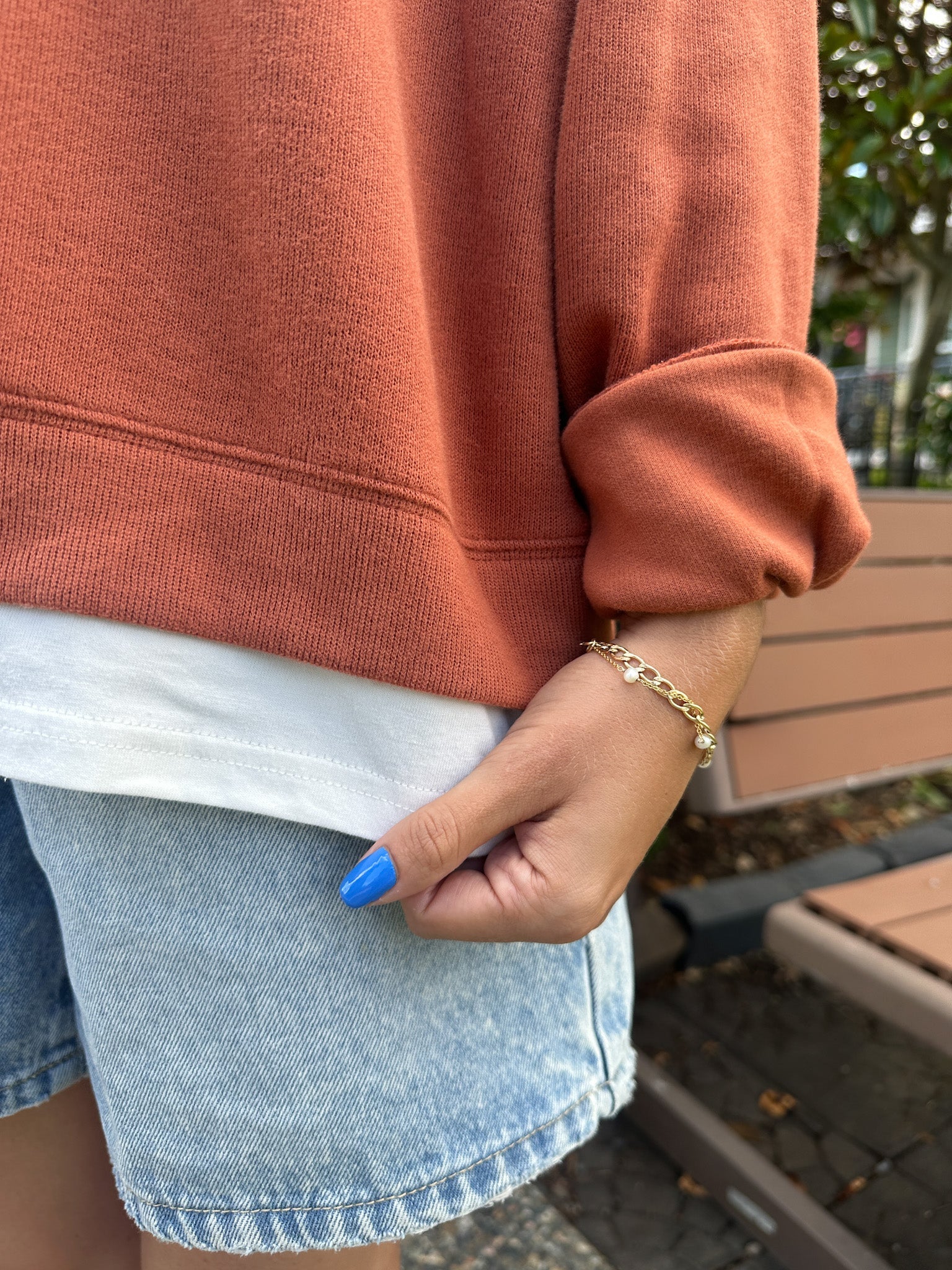 Sophie Crew Twofer Pullover in Rust - Neutral Ground