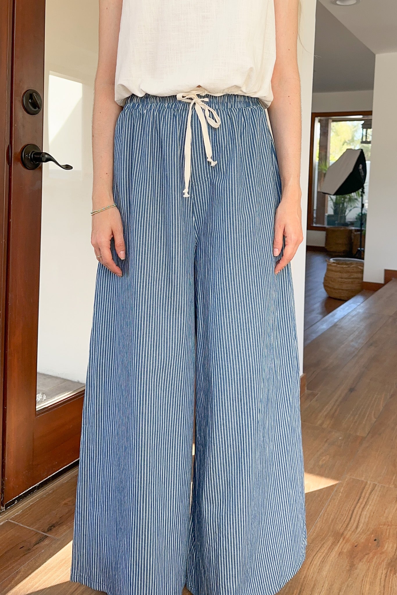 South of France Wide Leg Pants - Neutral Ground