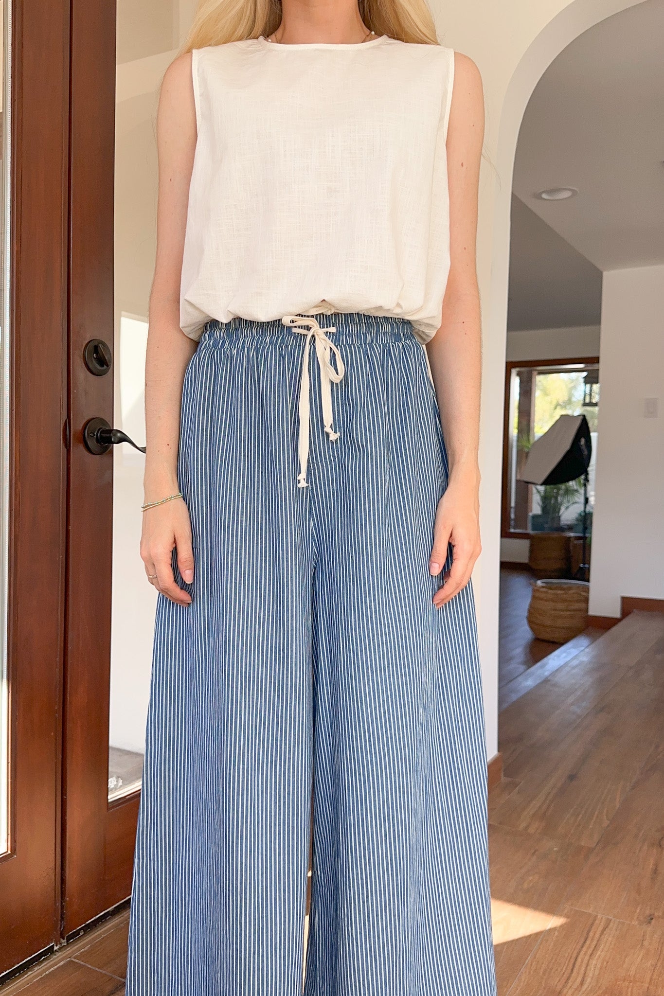 South of France Wide Leg Pants - Neutral Ground