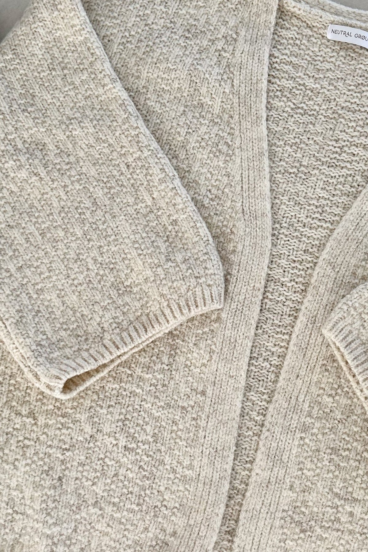 Stowe Open Front Knit Cardigan in Oatmeal l Neutral Ground