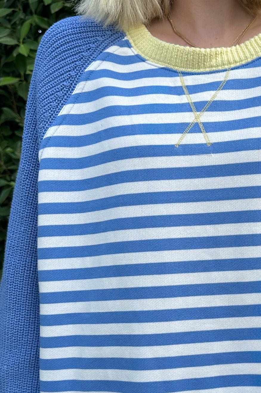Stripe Pullover With Sweater Sleeves - Neutral Ground