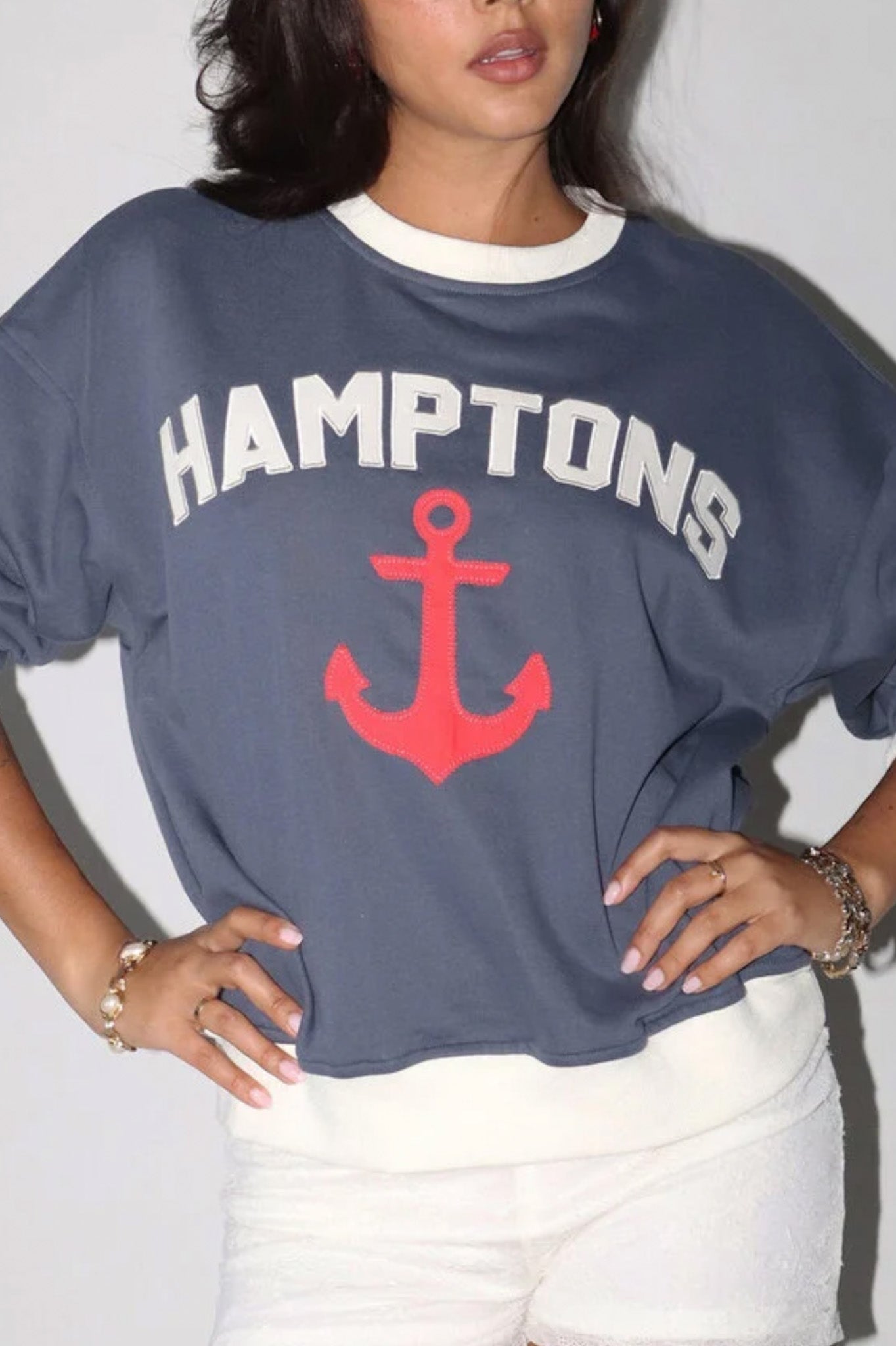 Summer in the Hamptons Anchor Pullover Sweatshirt - Neutral Ground