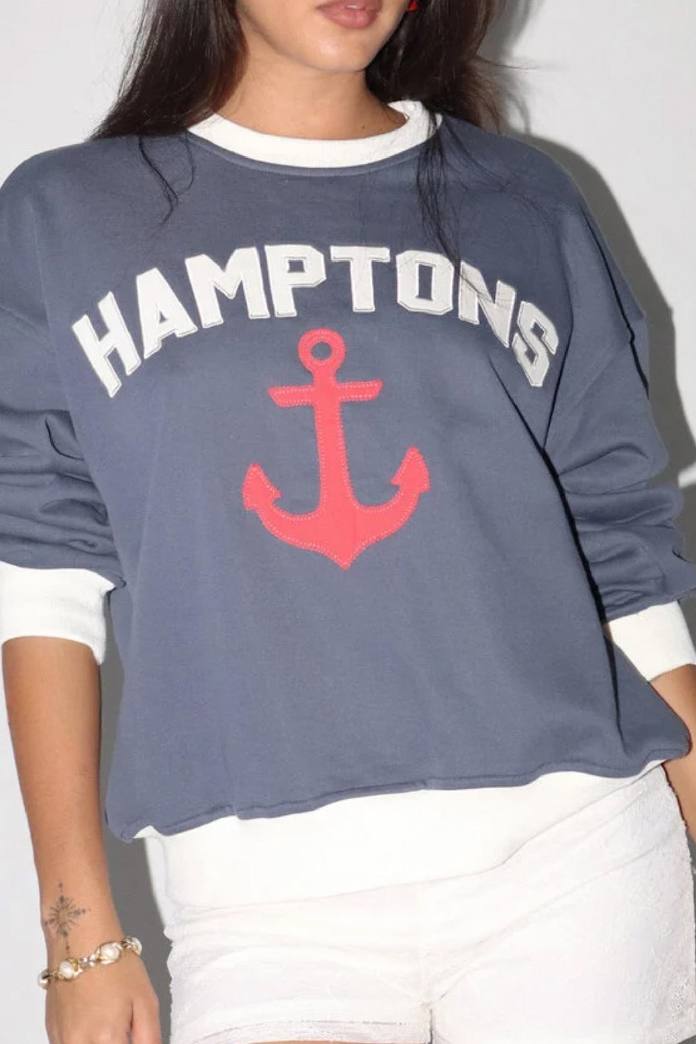 Summer in the Hamptons Anchor Pullover Sweatshirt - Neutral Ground