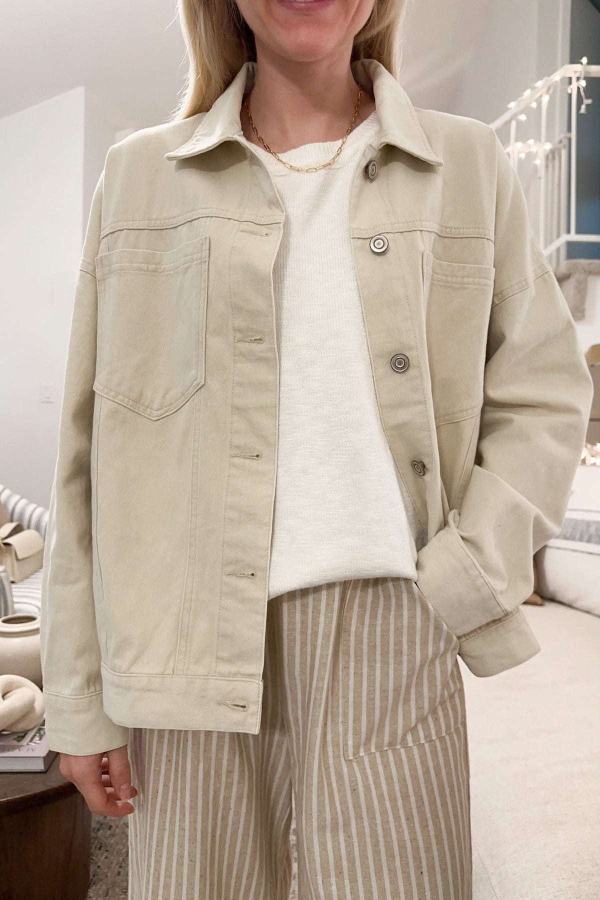 Summer Nights Washed Cotton Lightweight Jacket l Neutral Ground