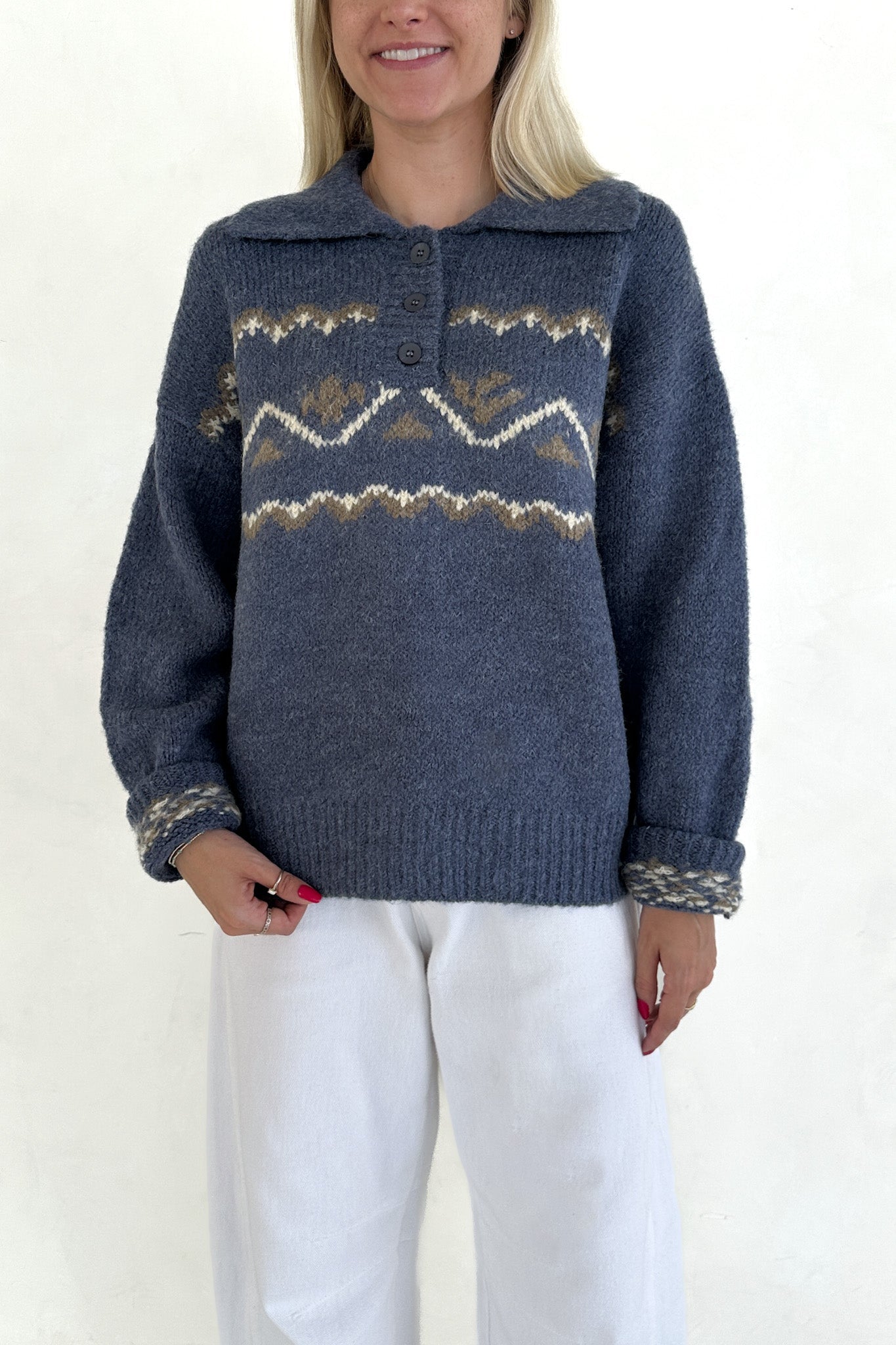 Summit Cozy Knit Polo Sweater - Neutral Ground