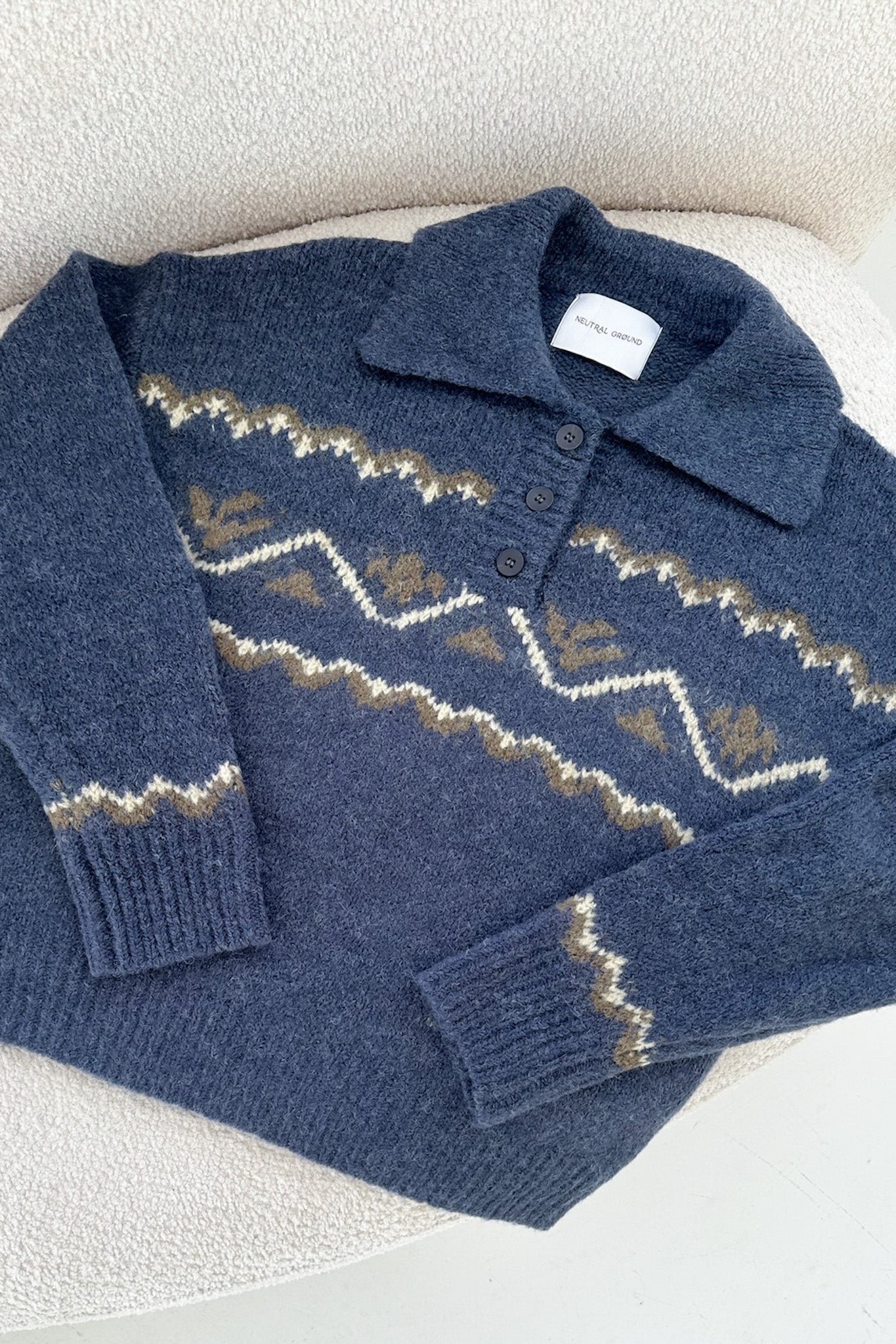 Summit Cozy Knit Polo Sweater - Neutral Ground