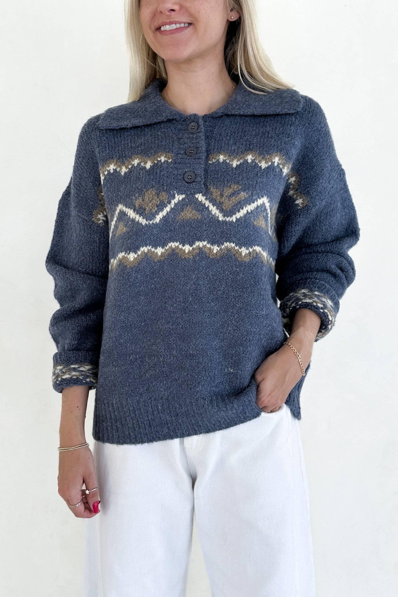 Summit Cozy Knit Polo Sweater - Neutral Ground