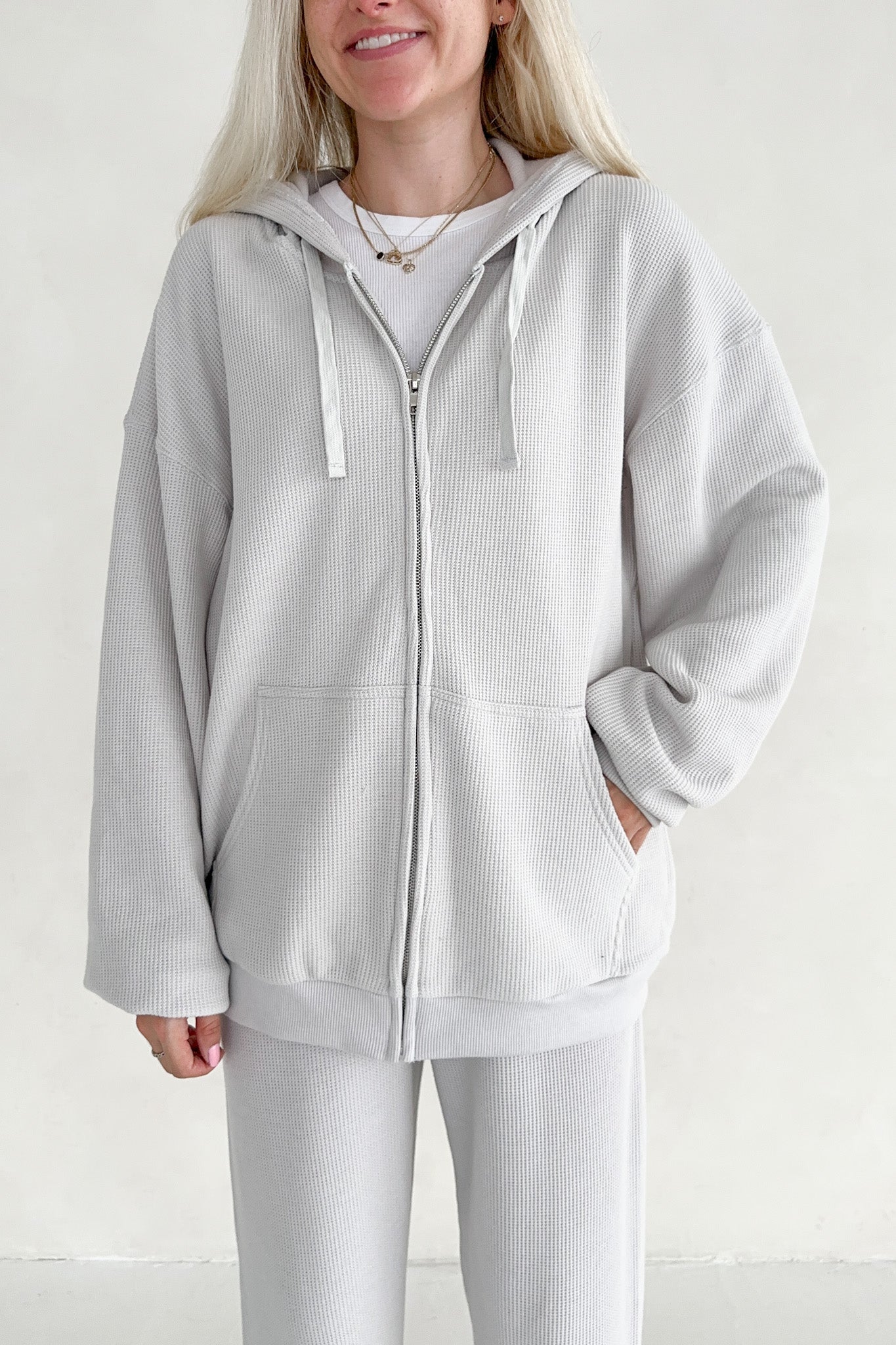Sundays Waffle Knit Hoodie in Earl Grey - Neutral Ground