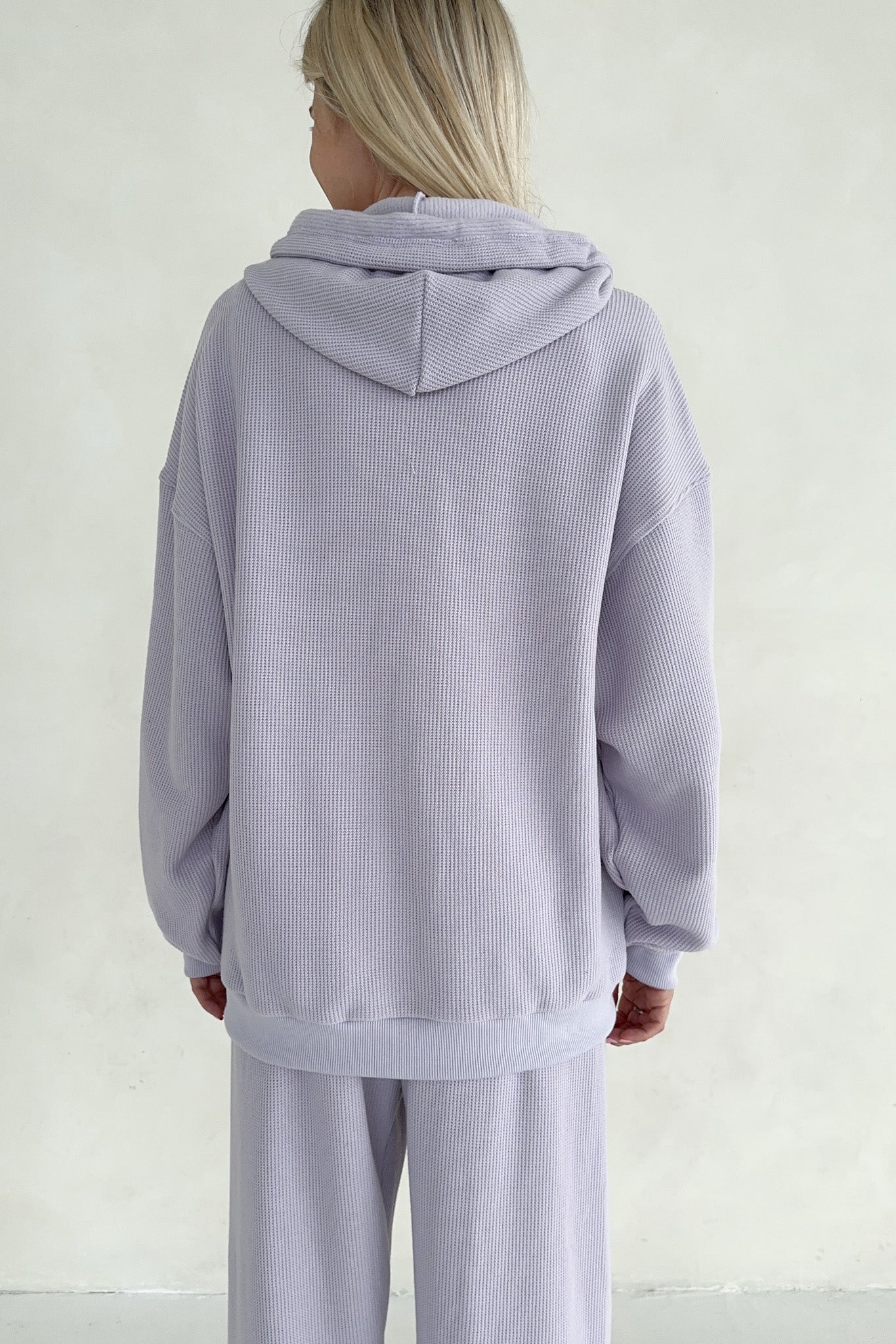 Sundays Waffle Knit Hoodie in Lavender Swirl - Neutral Ground