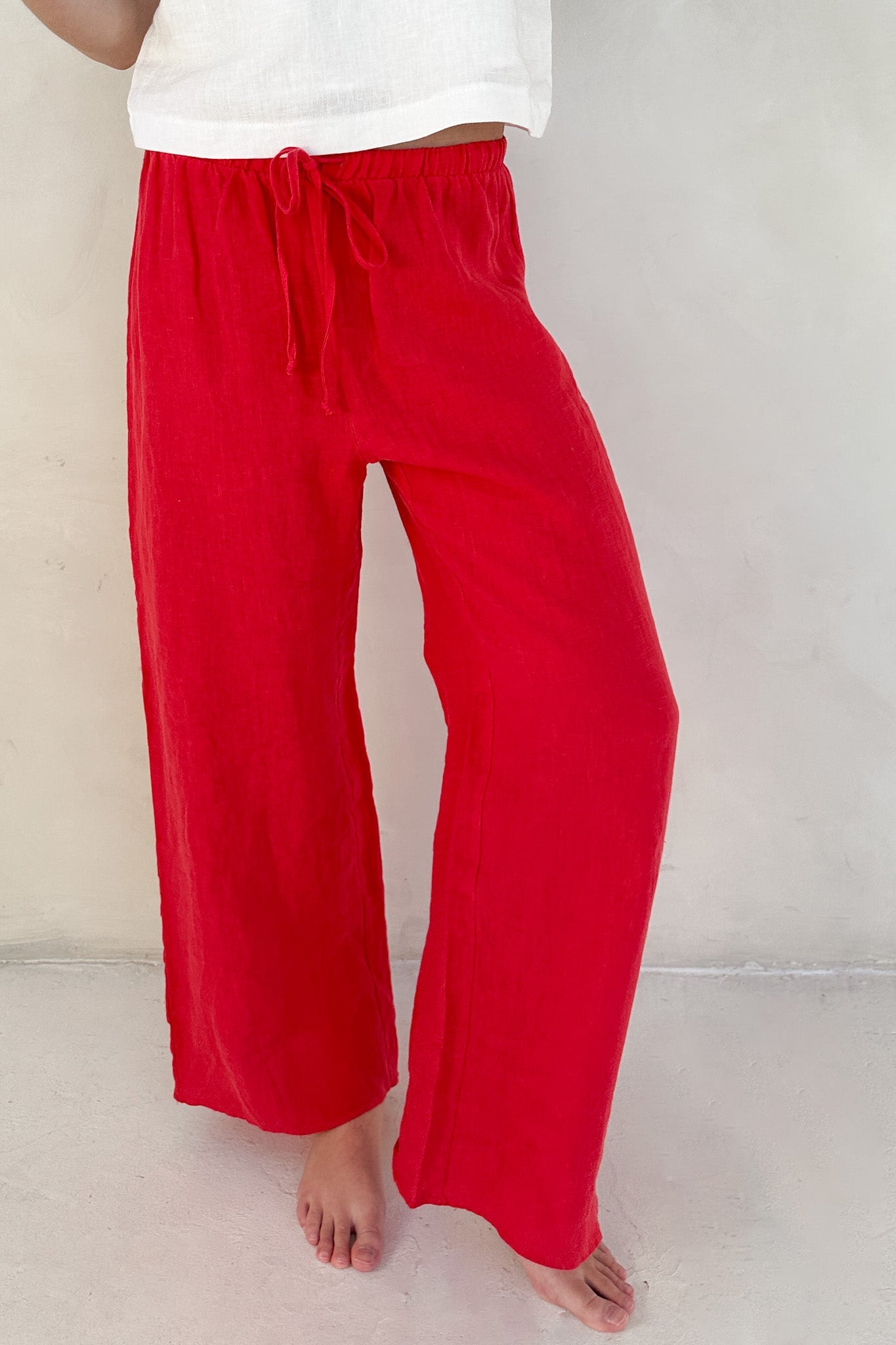 Sunkissed Linen Pants in Americana Red - Neutral Ground