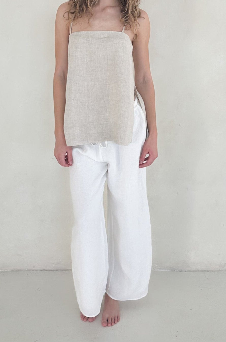 Sunkissed Linen Pants in Coconut - Neutral Ground