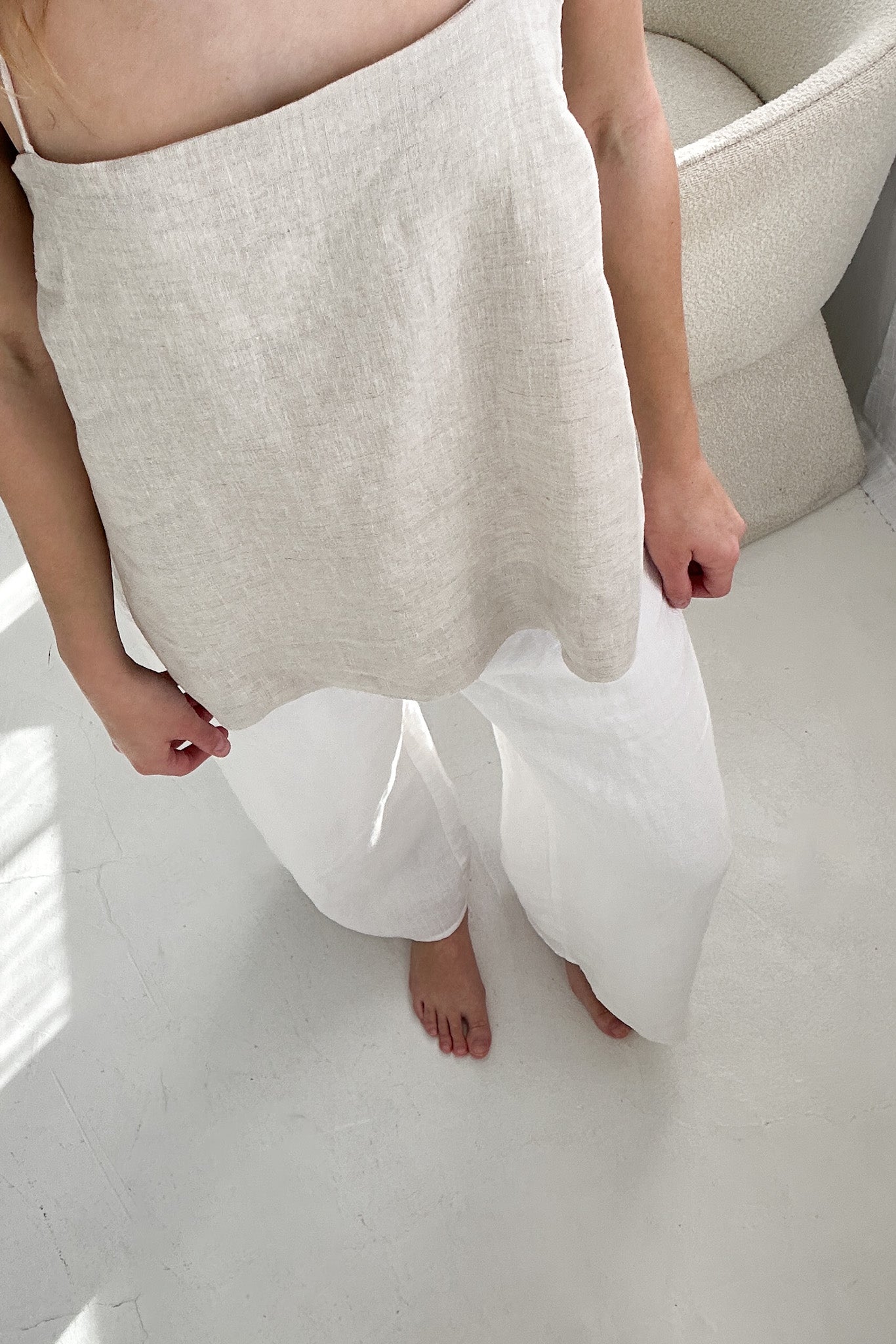 Sunkissed Linen Pants in Coconut - Neutral Ground