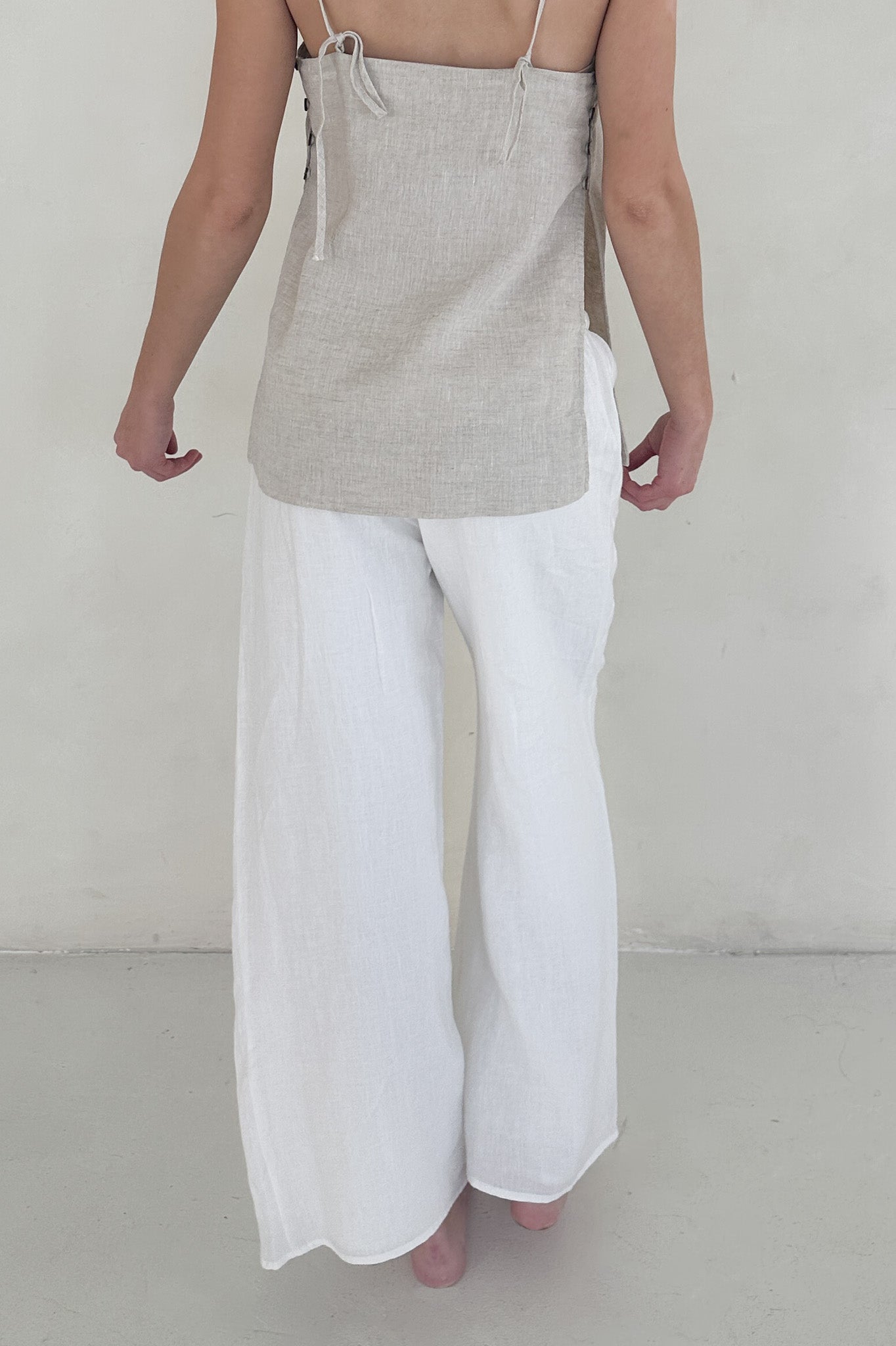 Sunkissed Linen Pants in Coconut - Neutral Ground