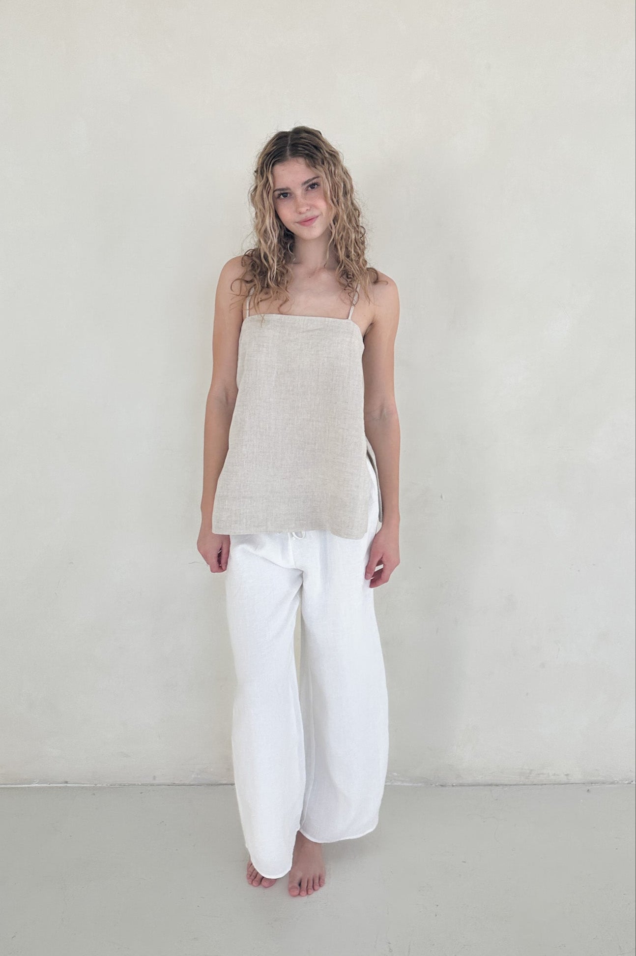 Sunkissed Linen Pants in Coconut - Neutral Ground