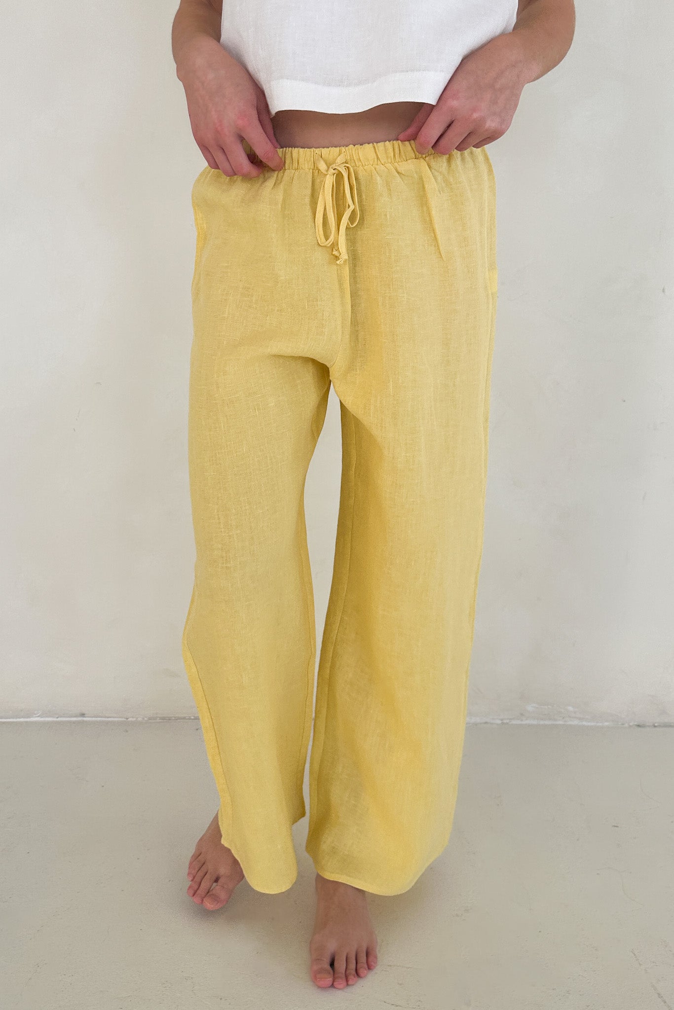 Sunkissed Linen Pants in Pineapple - Neutral Ground